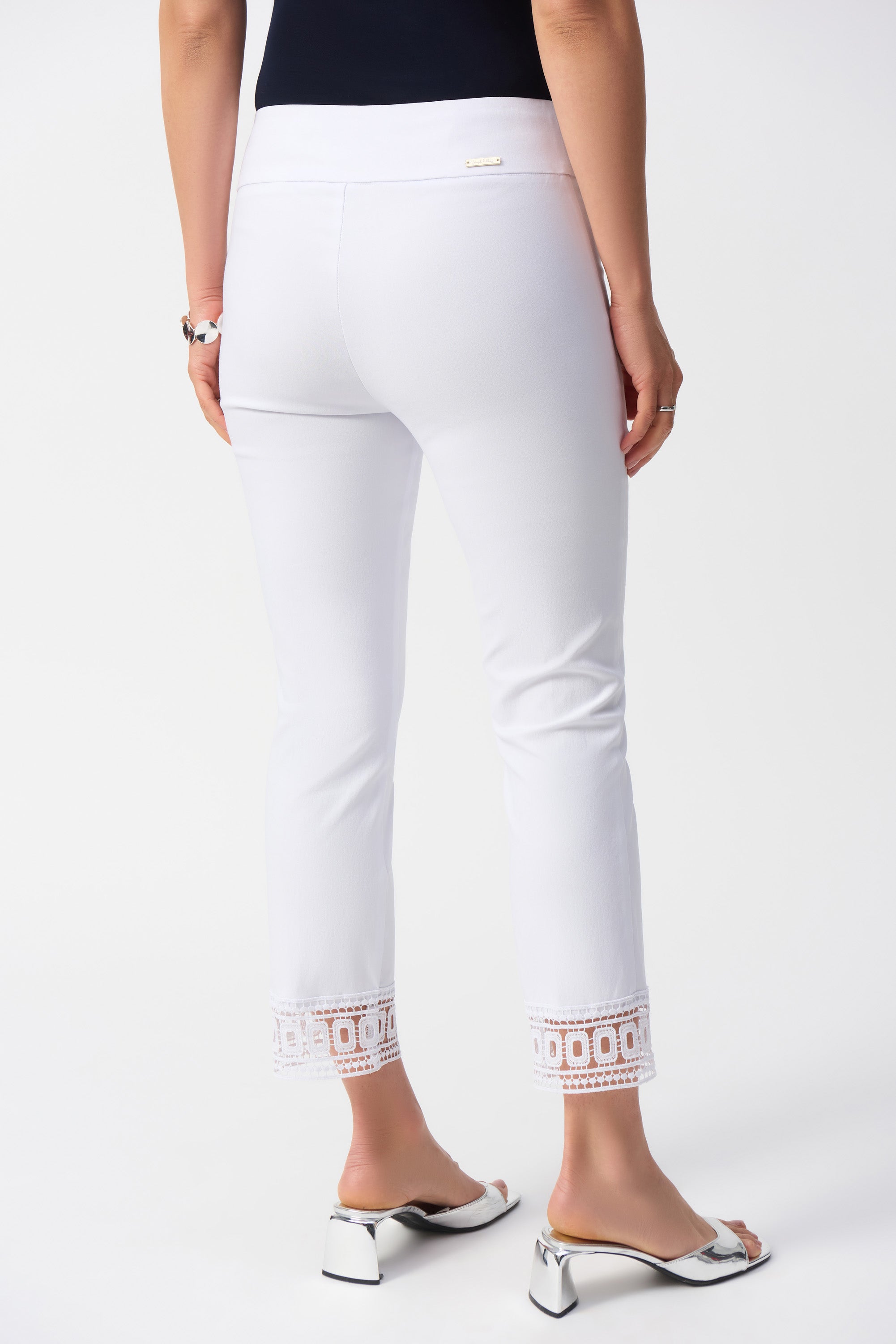 Bengaline Lace Trim Ankle Pant