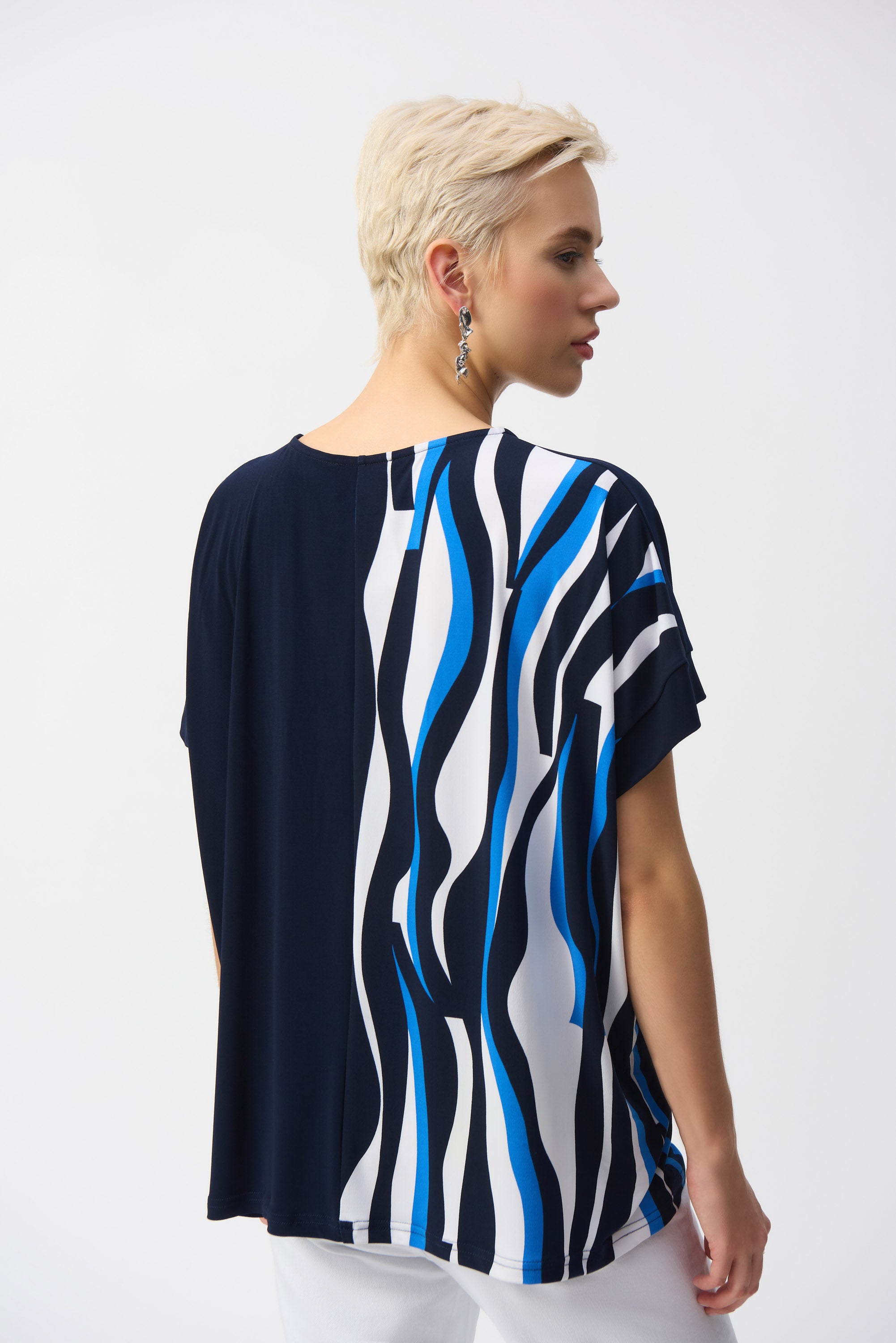 Geometric Print Color Block Top