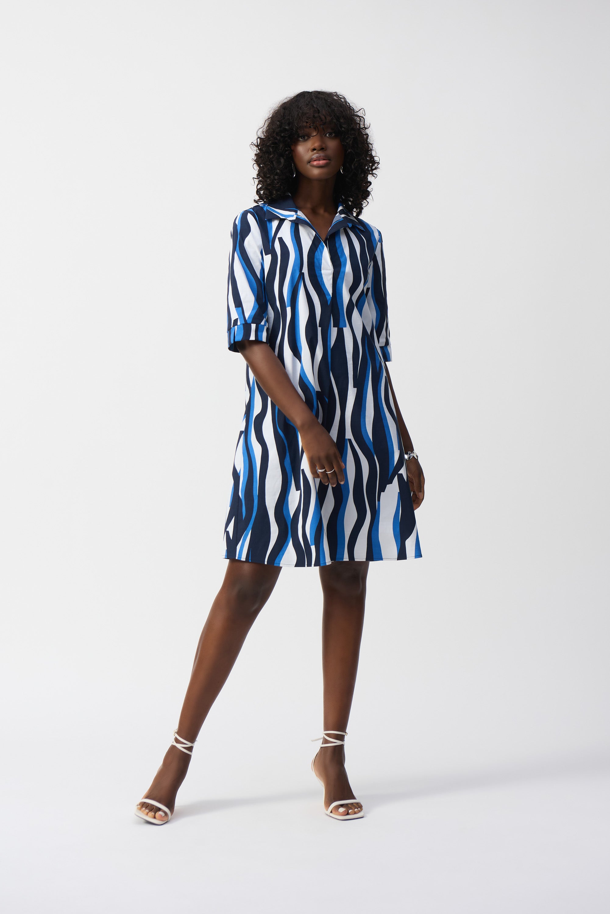 Geometric Print Shirt Dress