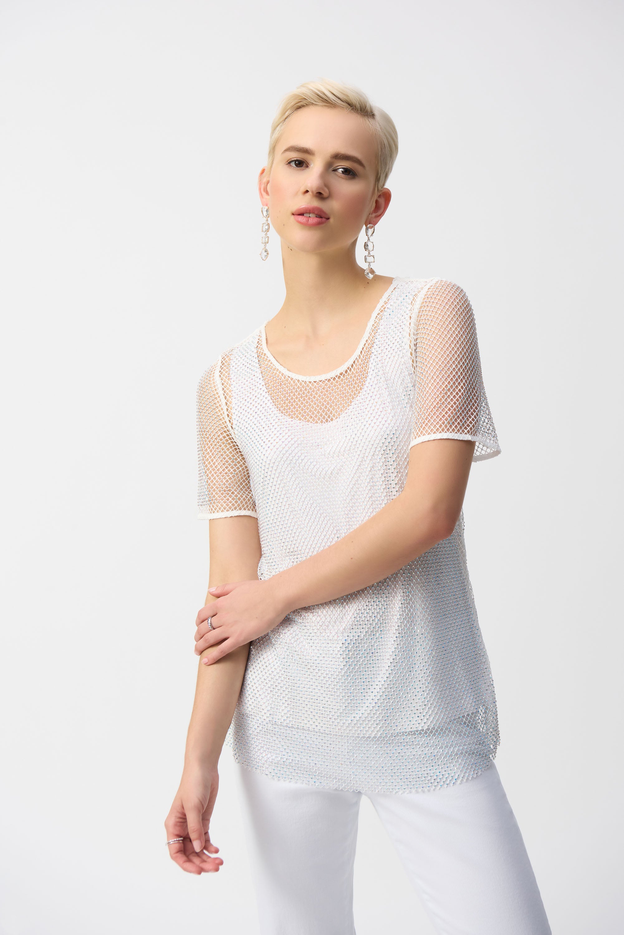 Sequined Mesh Top