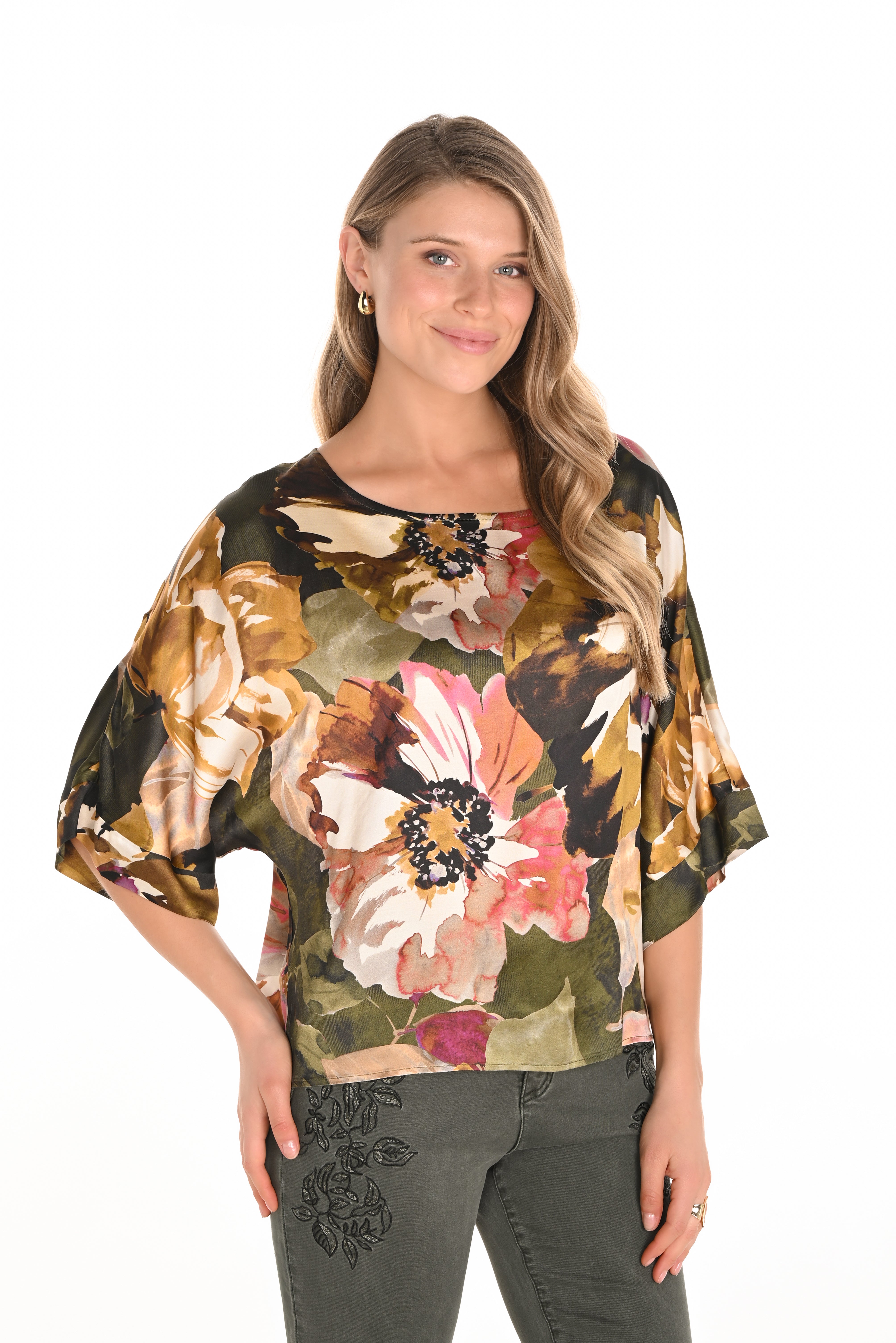Floral Print Satin Top