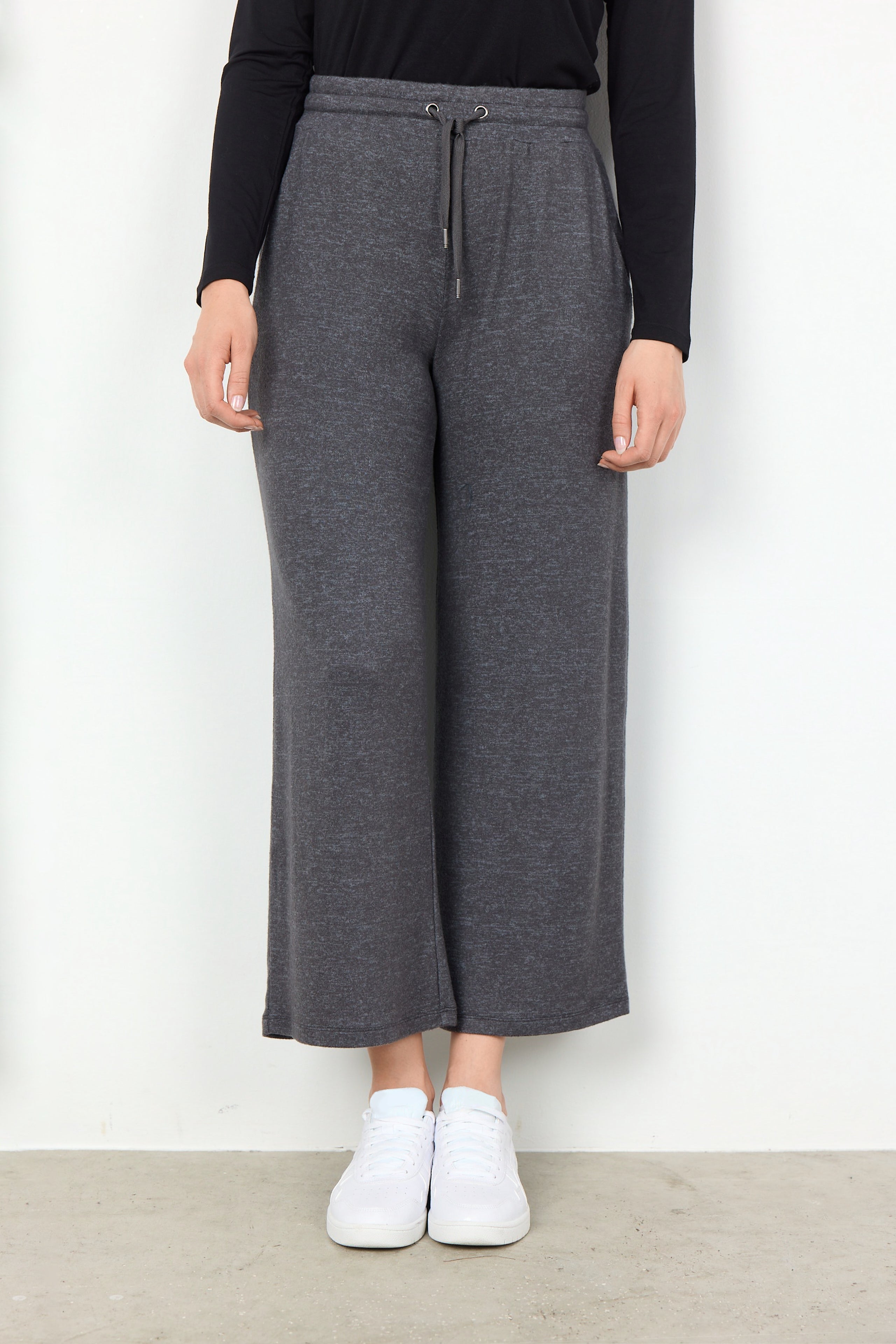 Wide Leg Melange Knit Pant