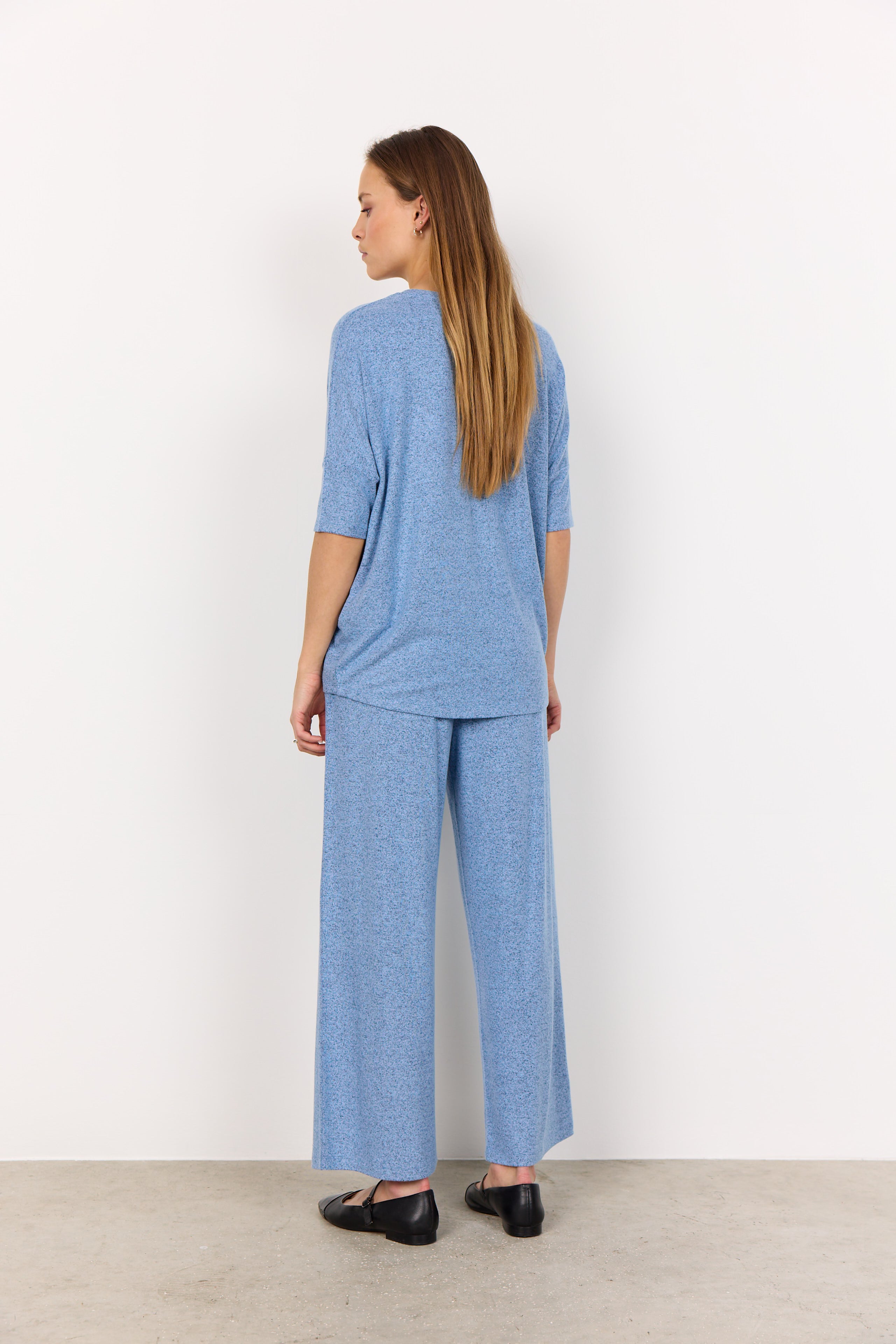 Melange Knit High-Low Top