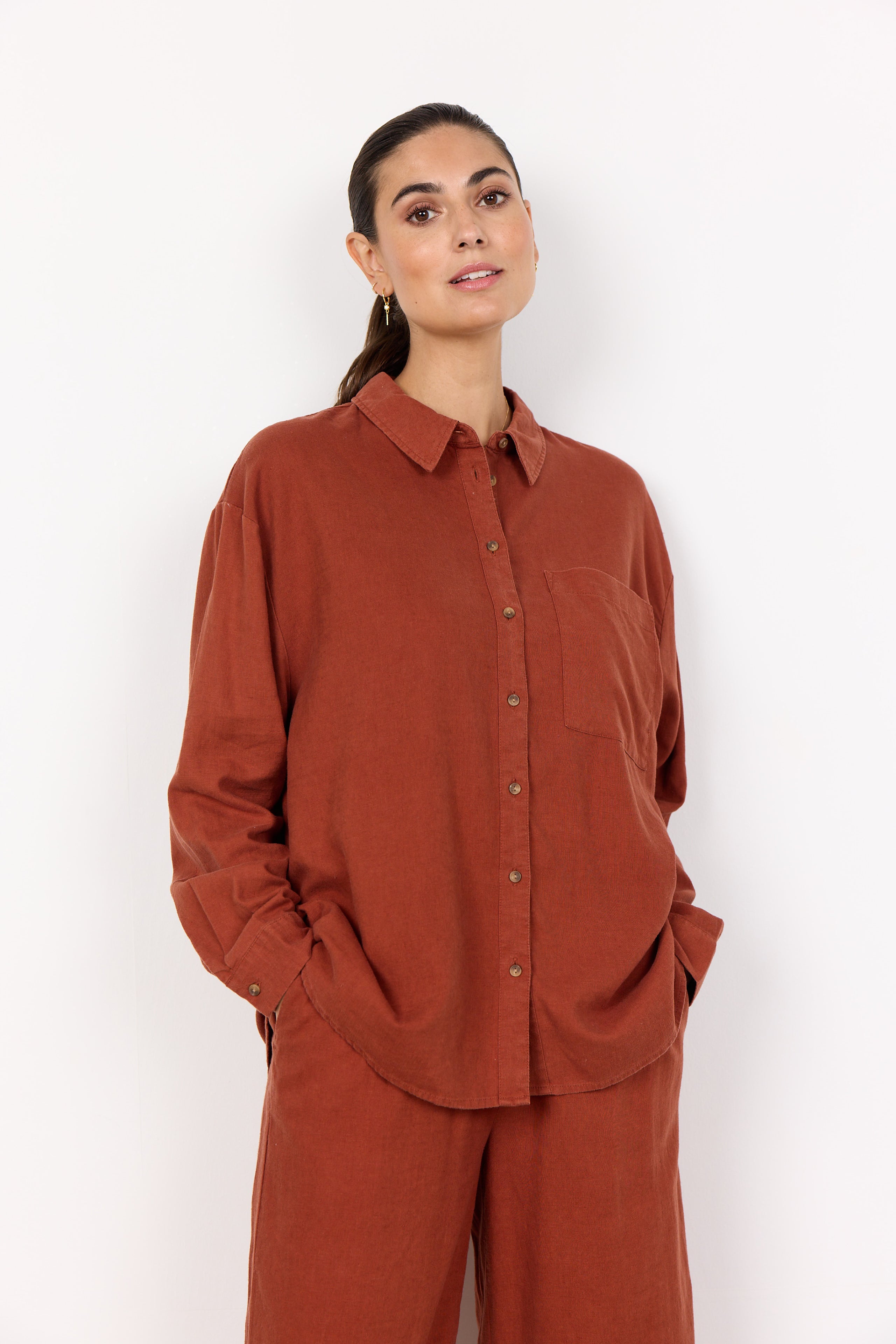 Linen Blend Oversize Shirt