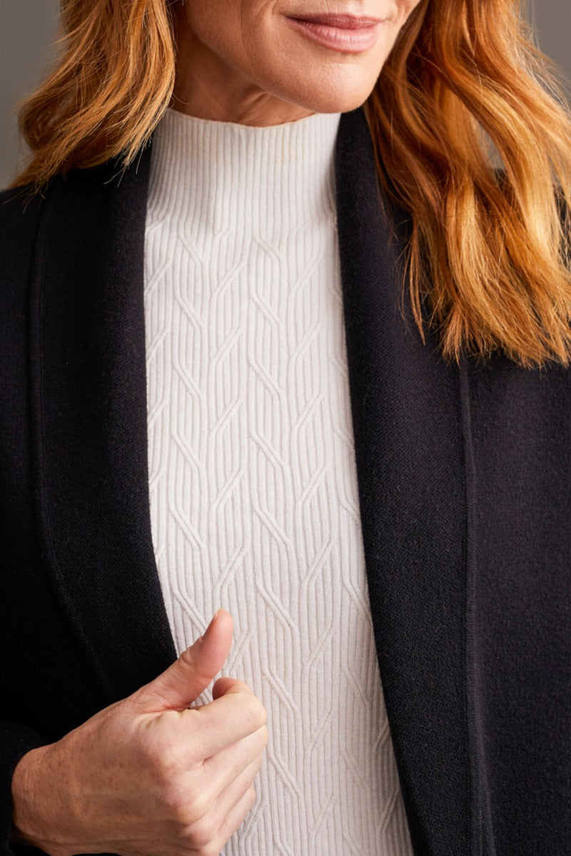 Shawl Collar Knit Duster Jacket