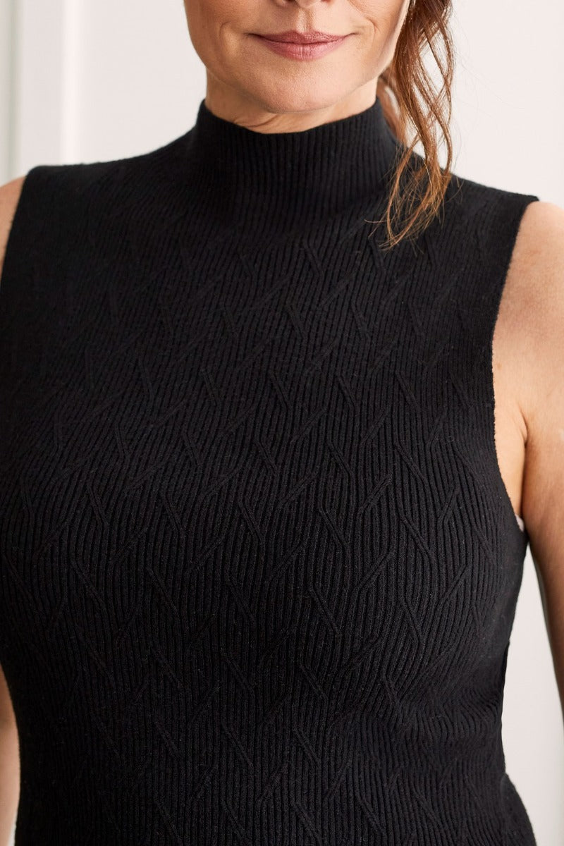 Mock Neck Sleeveless Sweater