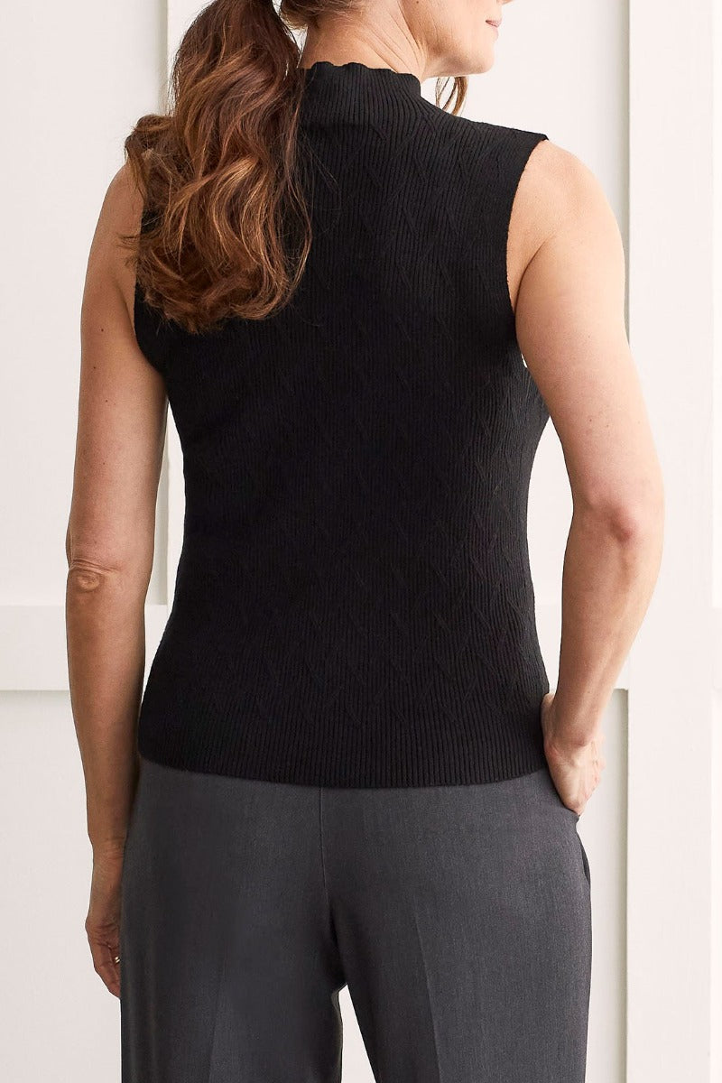 Mock Neck Sleeveless Sweater