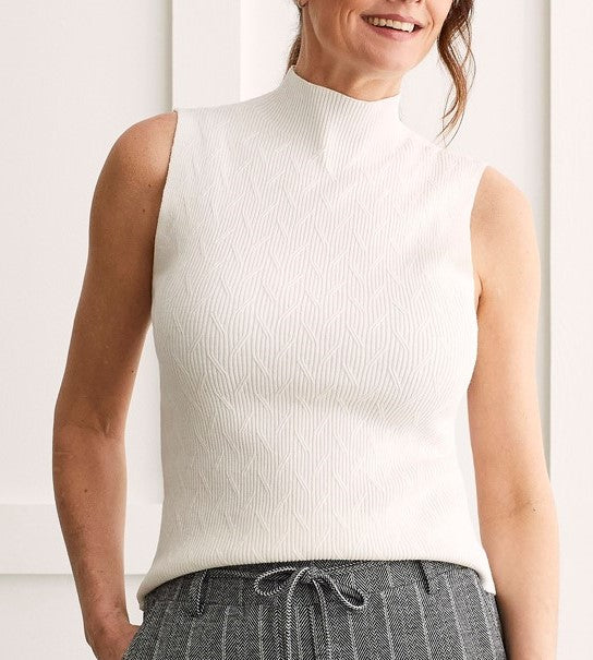 Mock Neck Sleeveless Sweater