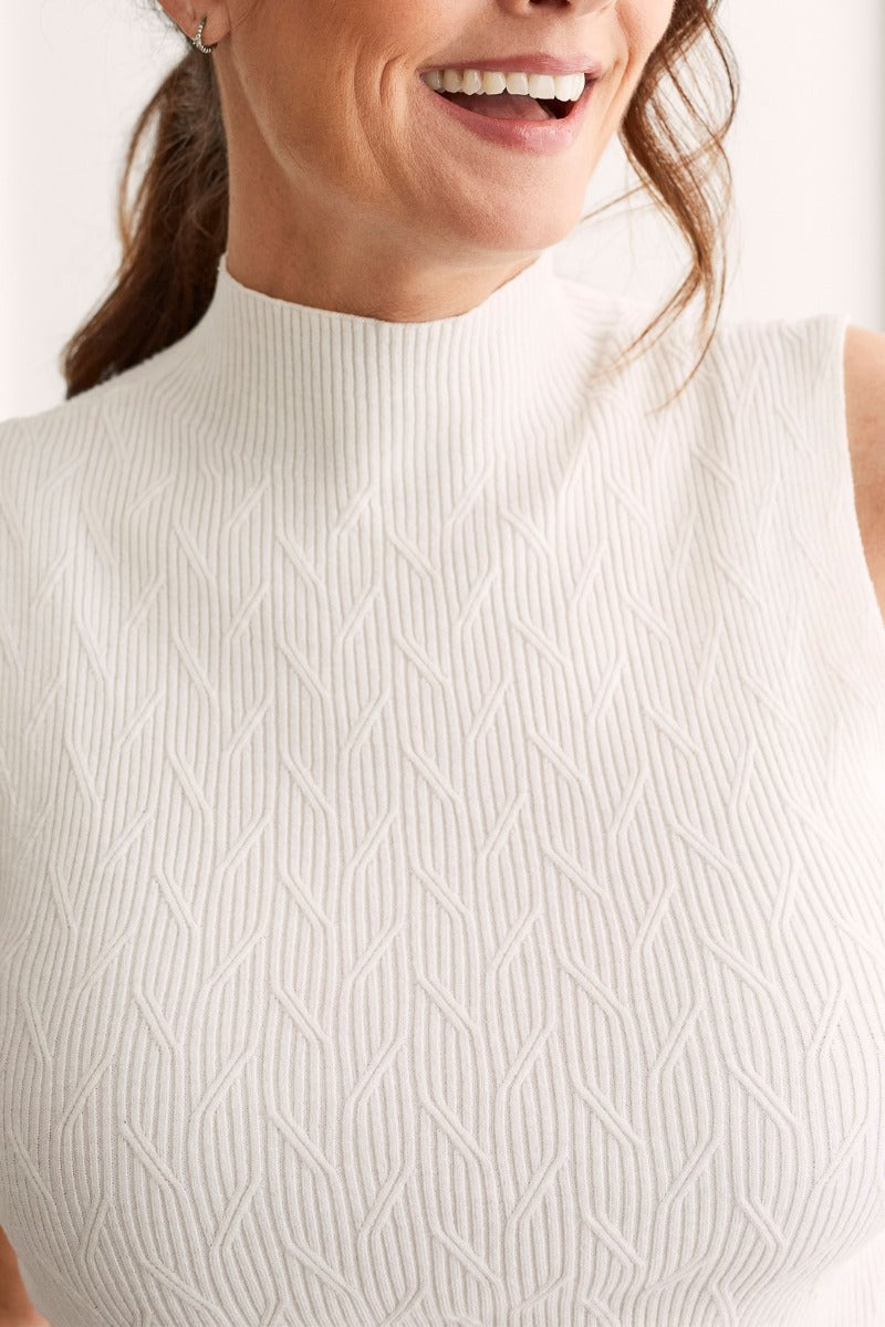 Mock Neck Sleeveless Sweater