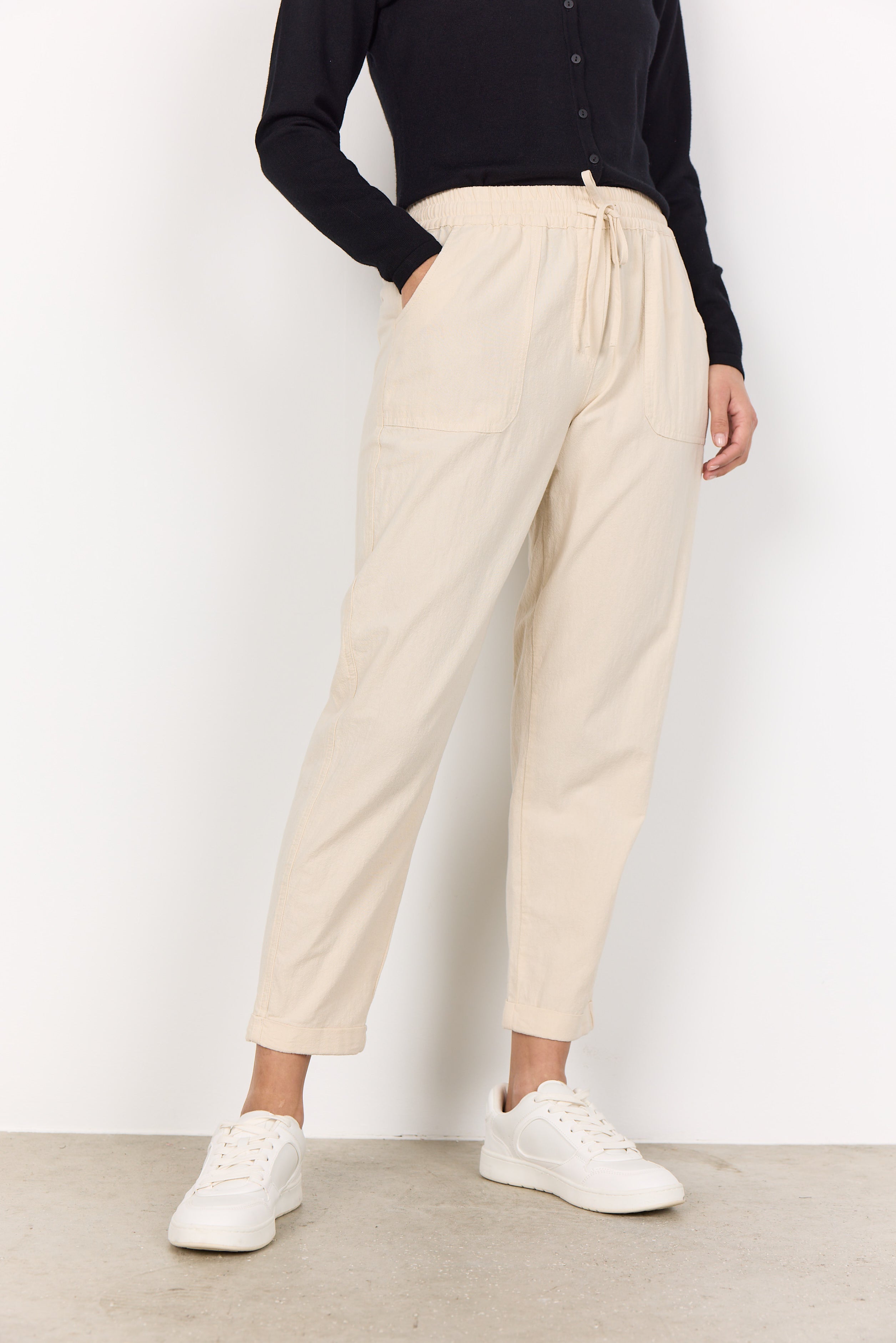 Textured Cotton Crop Pant