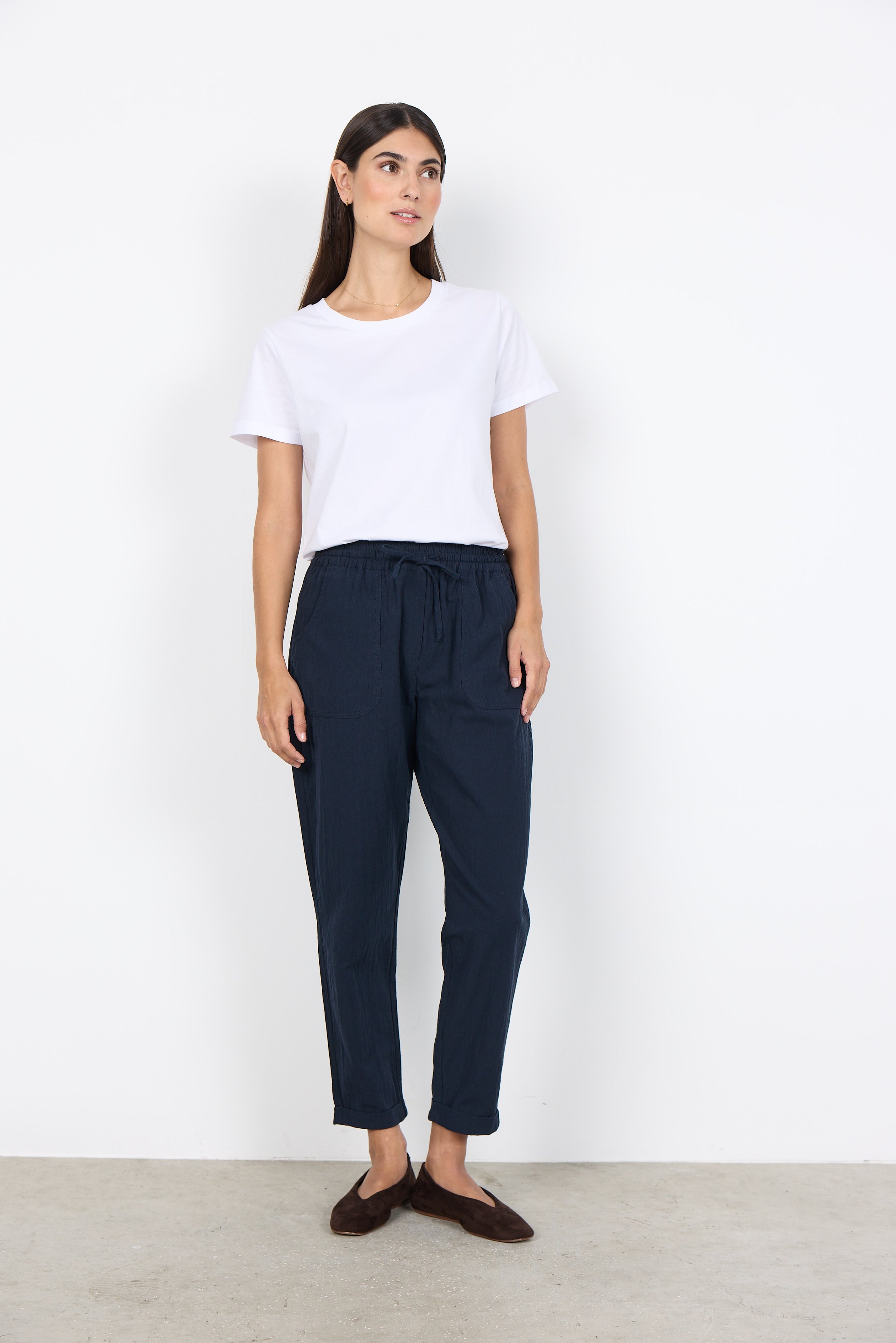 Textured Cotton Crop Pant