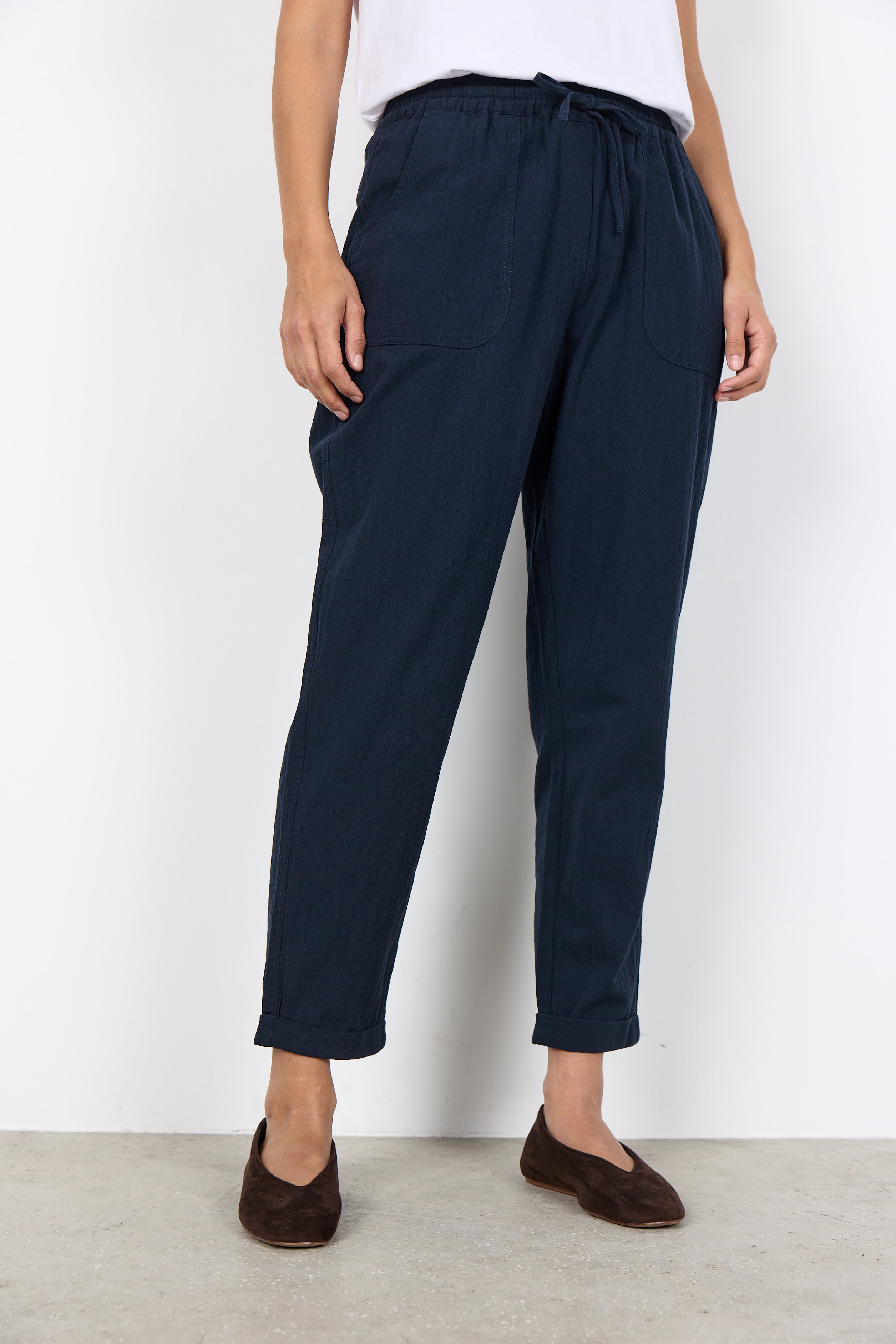 Textured Cotton Crop Pant