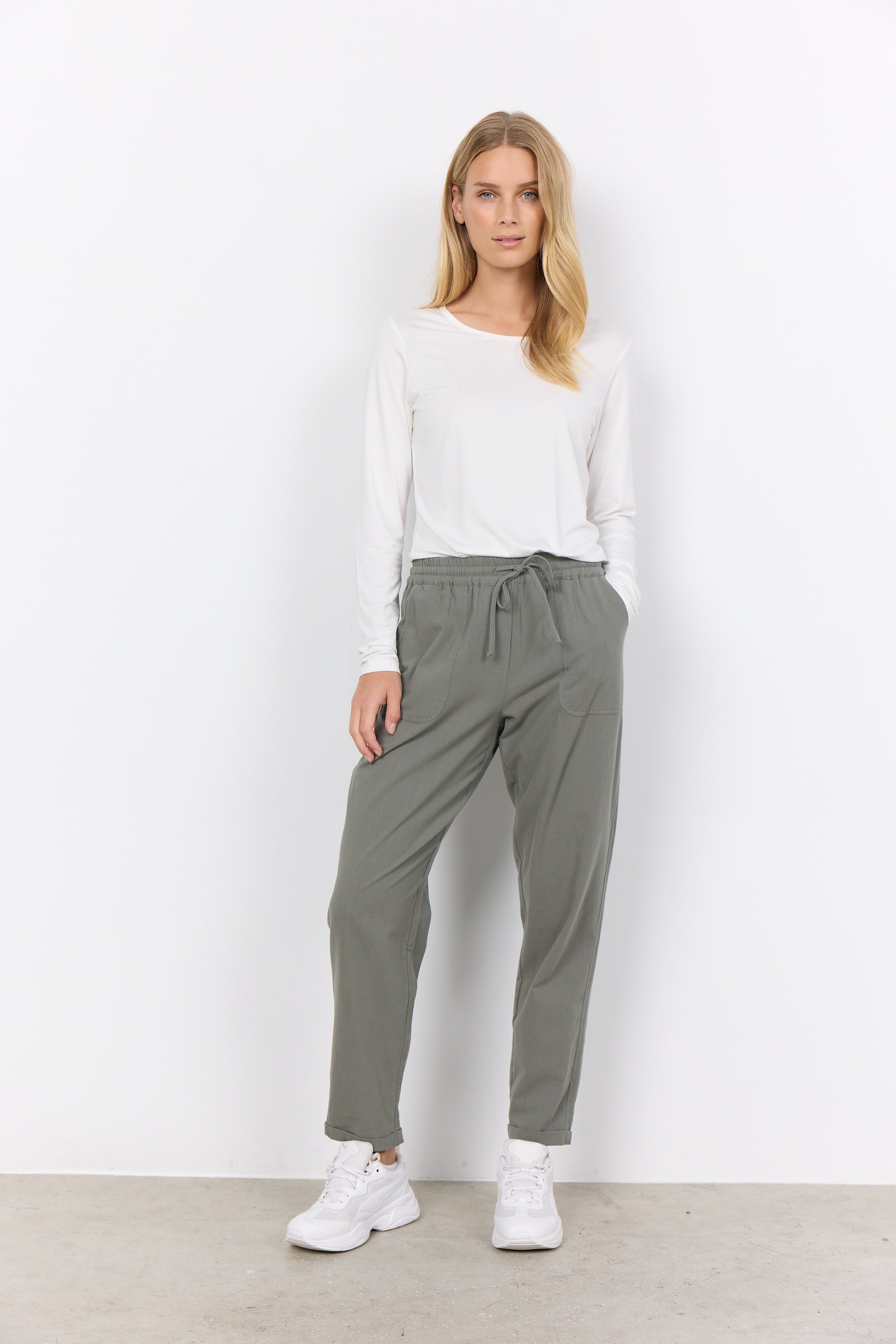 Textured Cotton Crop Pant