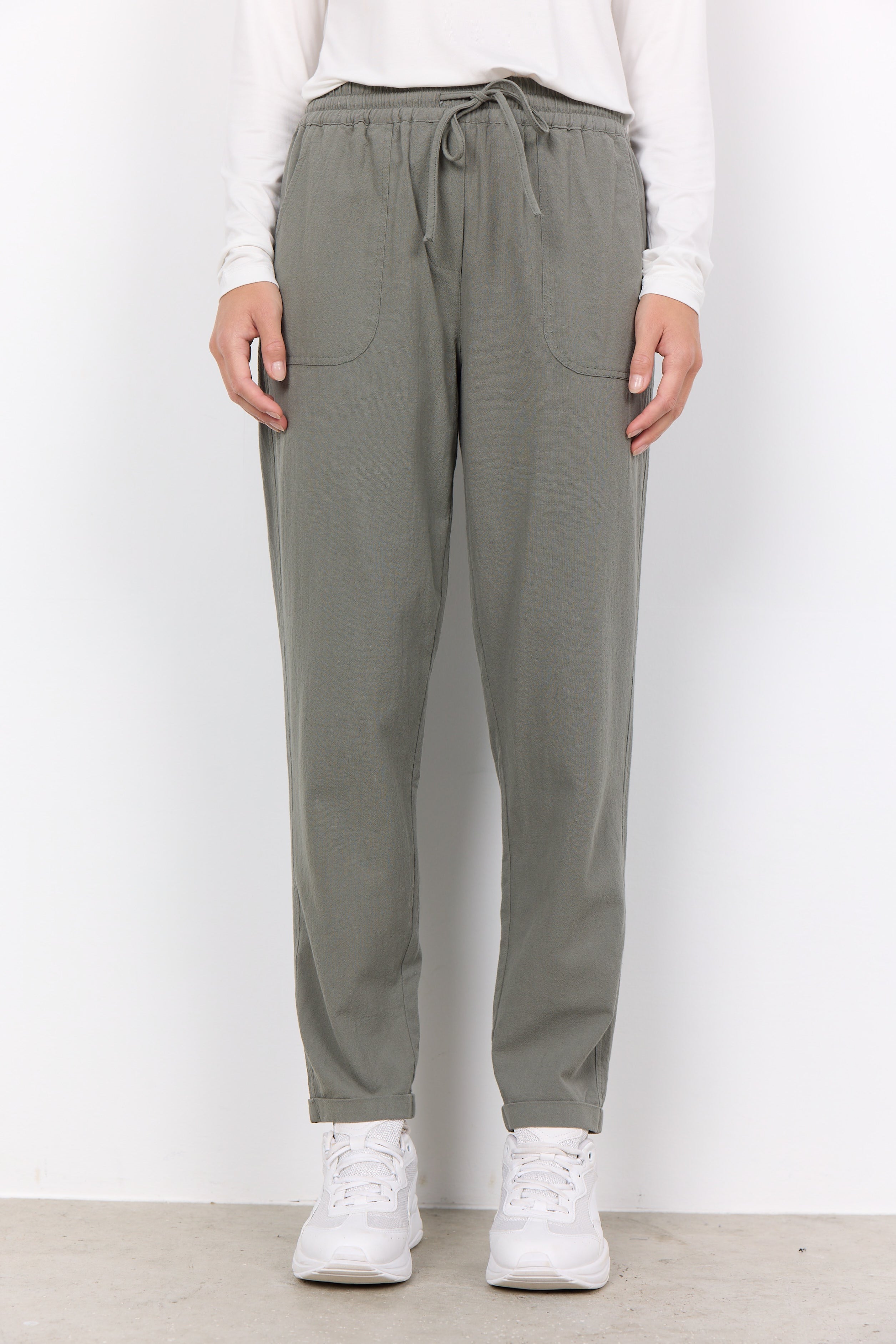 Textured Cotton Crop Pant