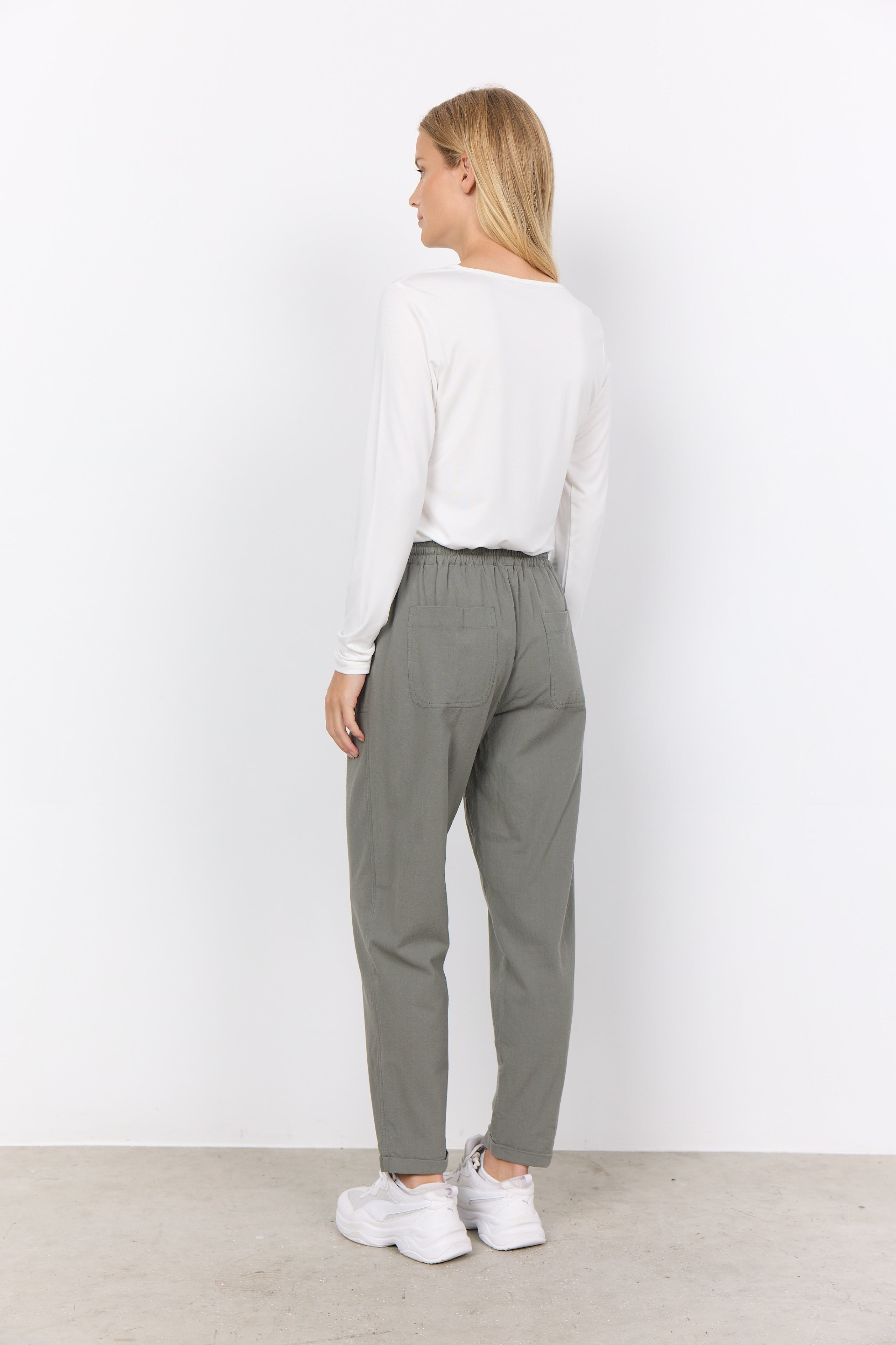 Textured Cotton Crop Pant