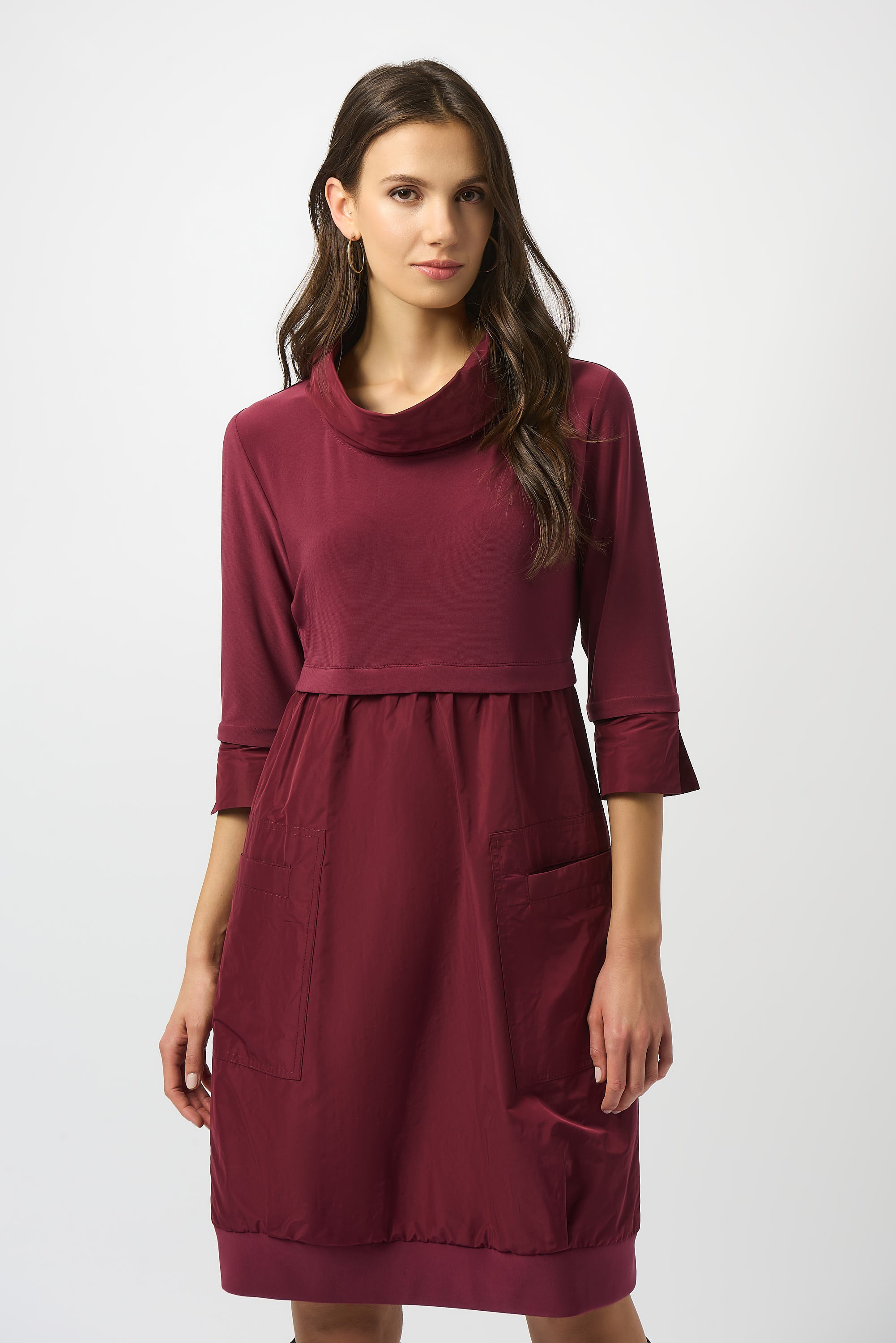 Cowl Neck Taffeta Dress