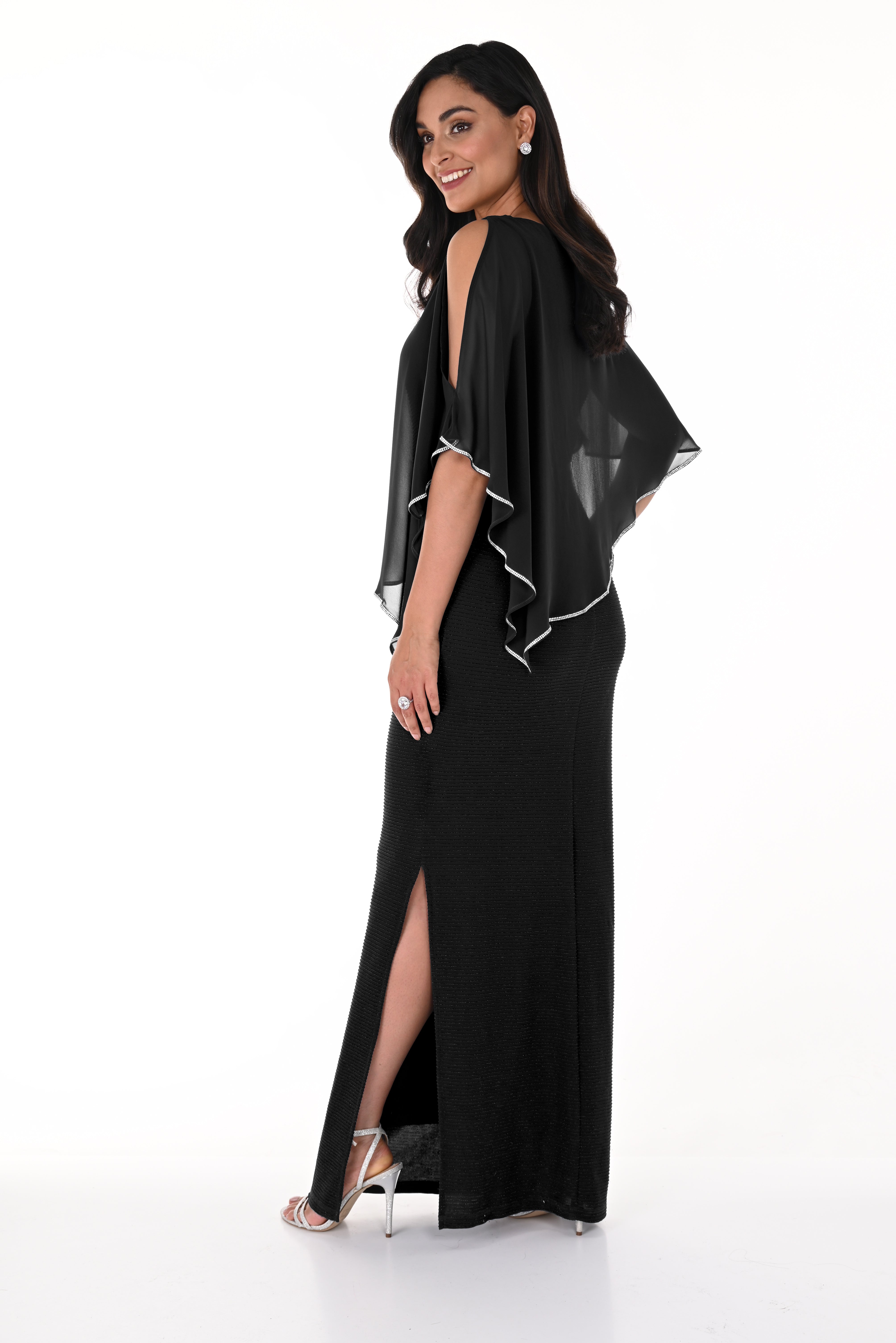 Chiffon Overlay Maxi Dress