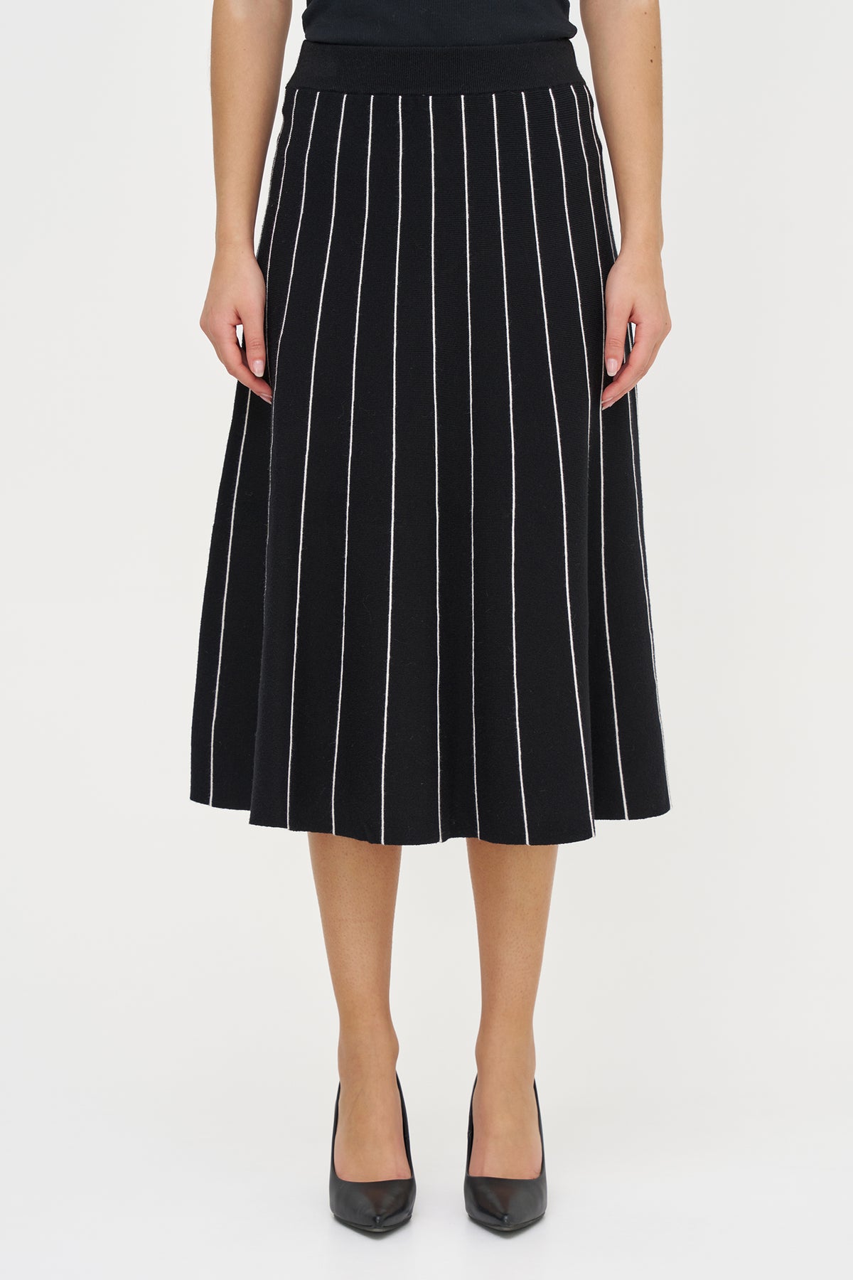 Stripe Flare Knit Skirt