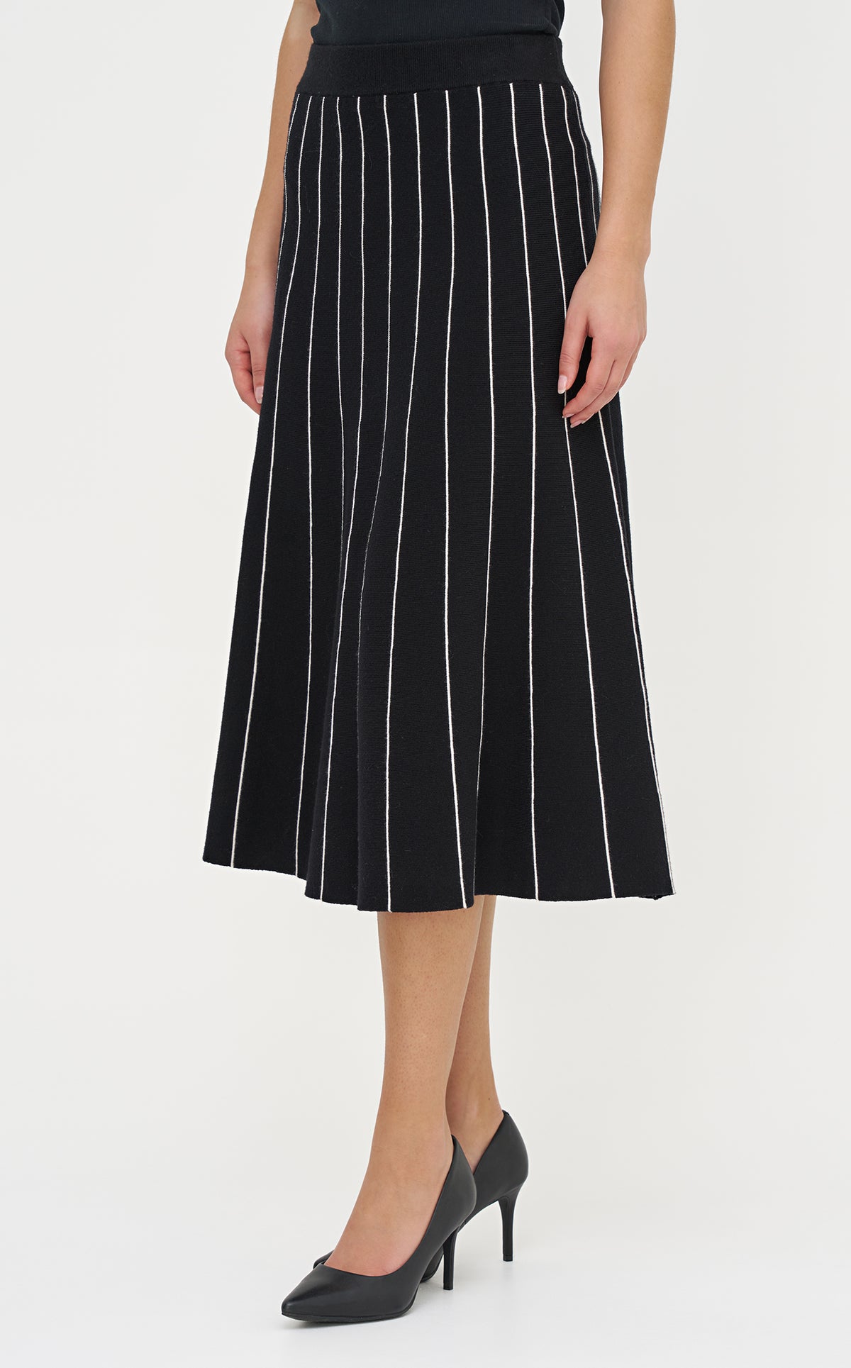 Stripe Flare Knit Skirt