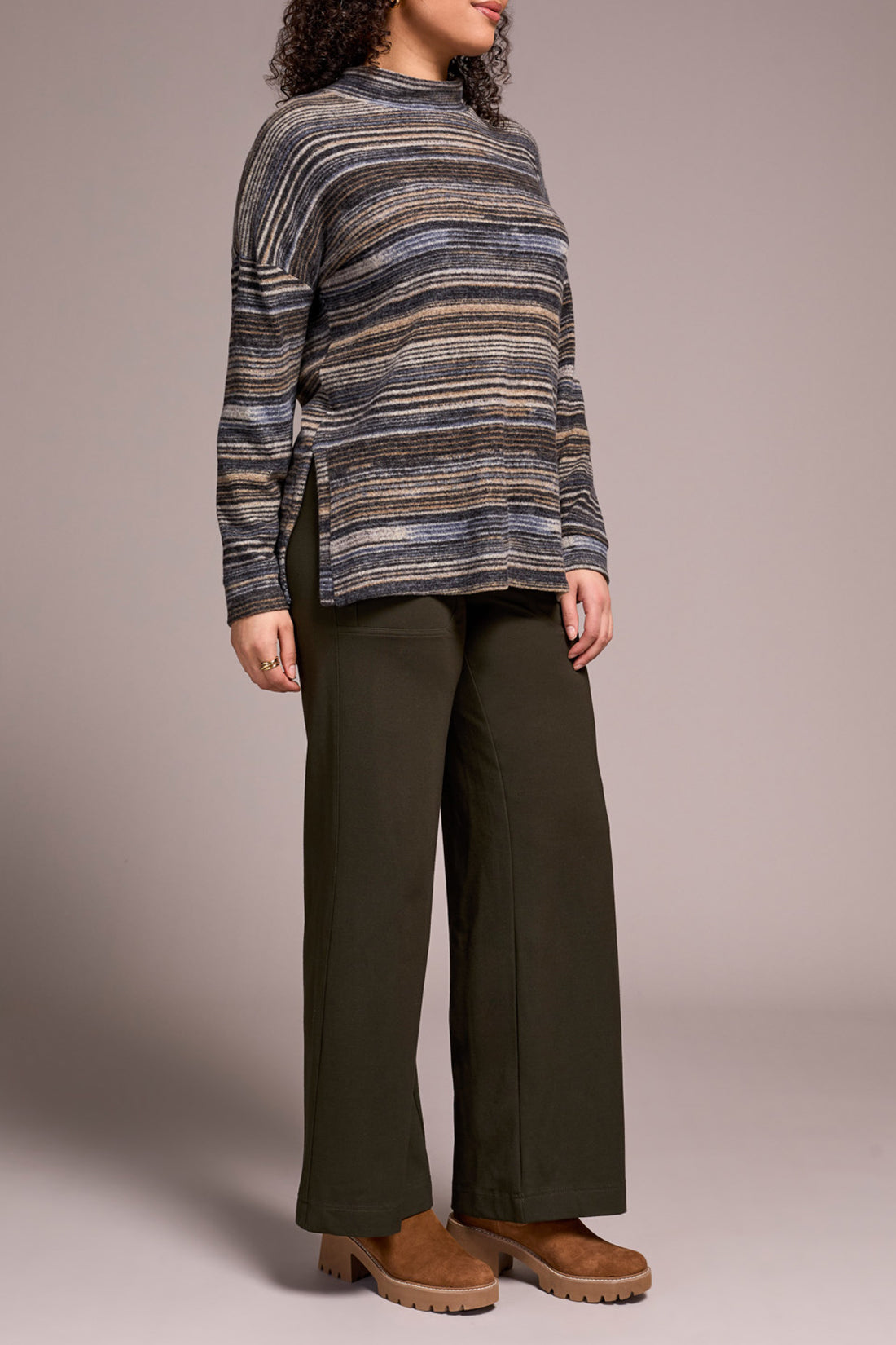 Stripe Mock Neck Top