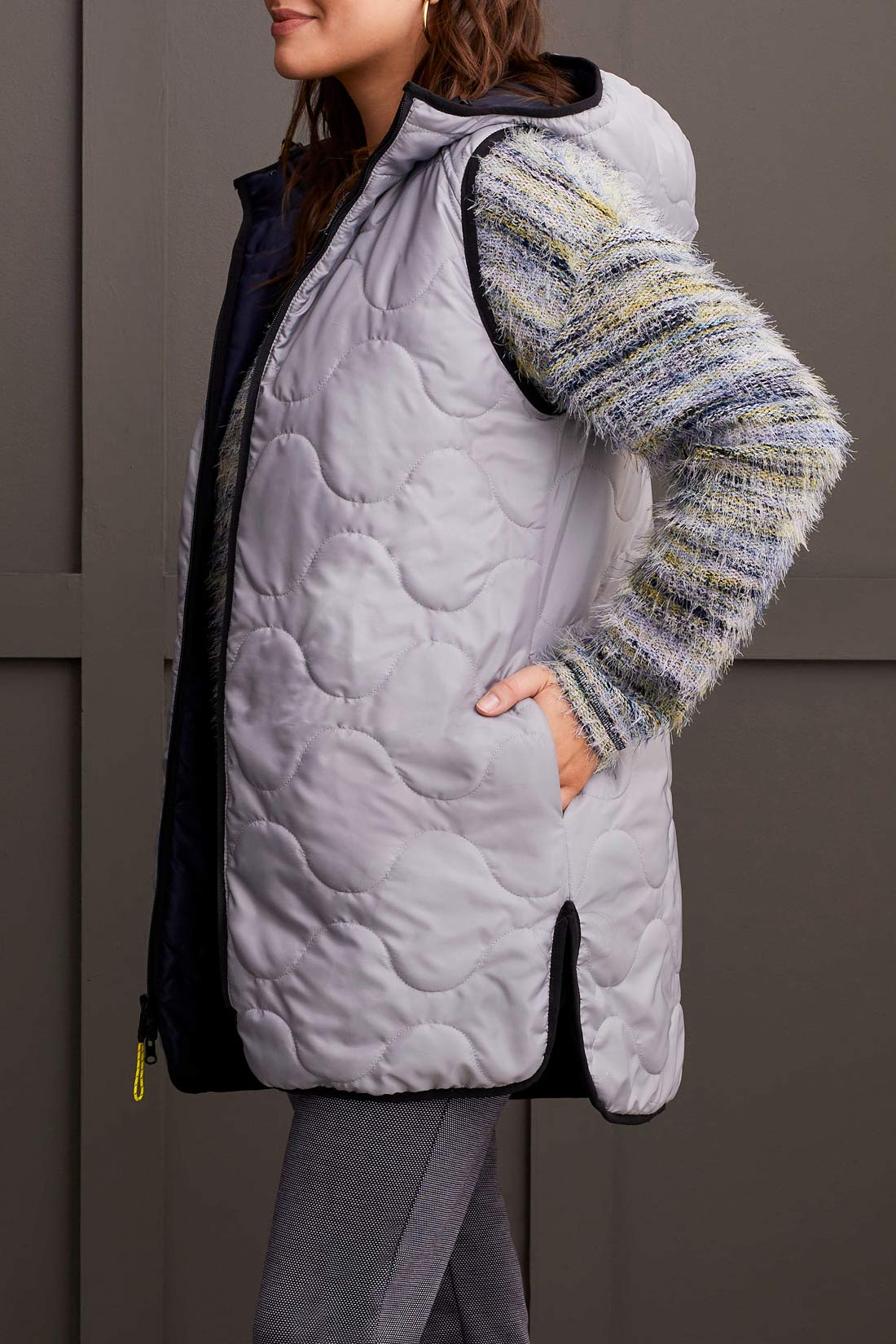 Reversible Long Puffer Vest