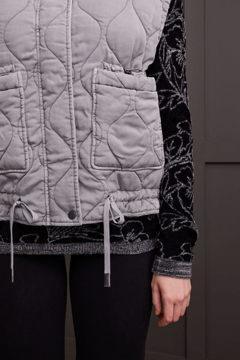 Quilted Zip Front Drawstring Vest