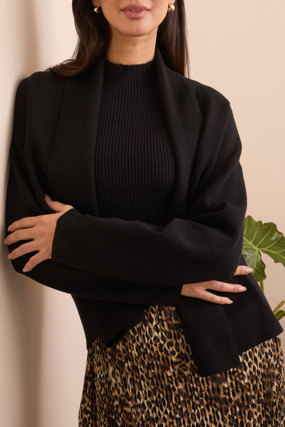 Shawl Collar Knit Jacket