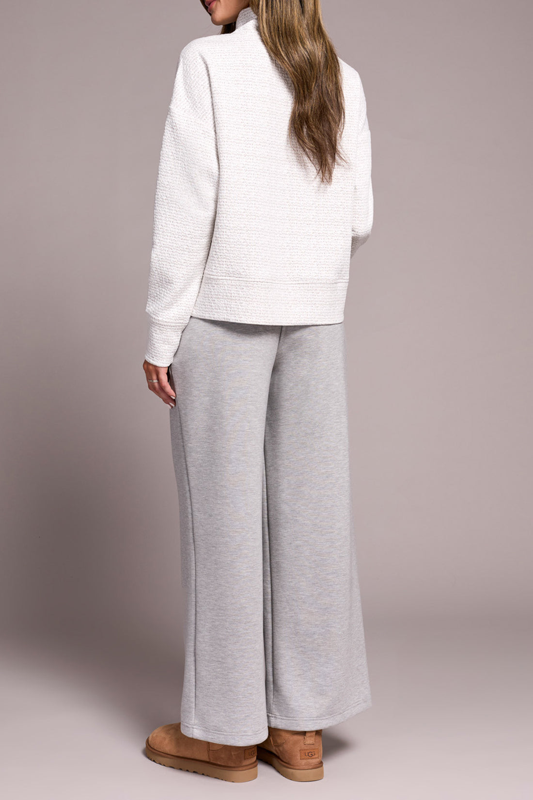 Jacquard Knit Cowl Neck Top