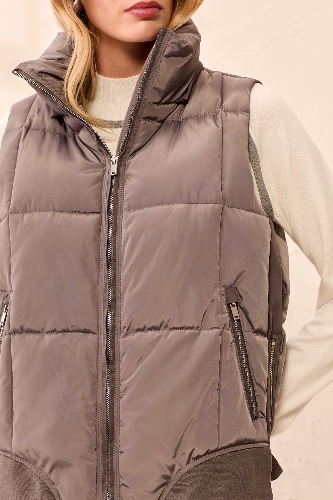Detachable Hood Crop Puffer Vest