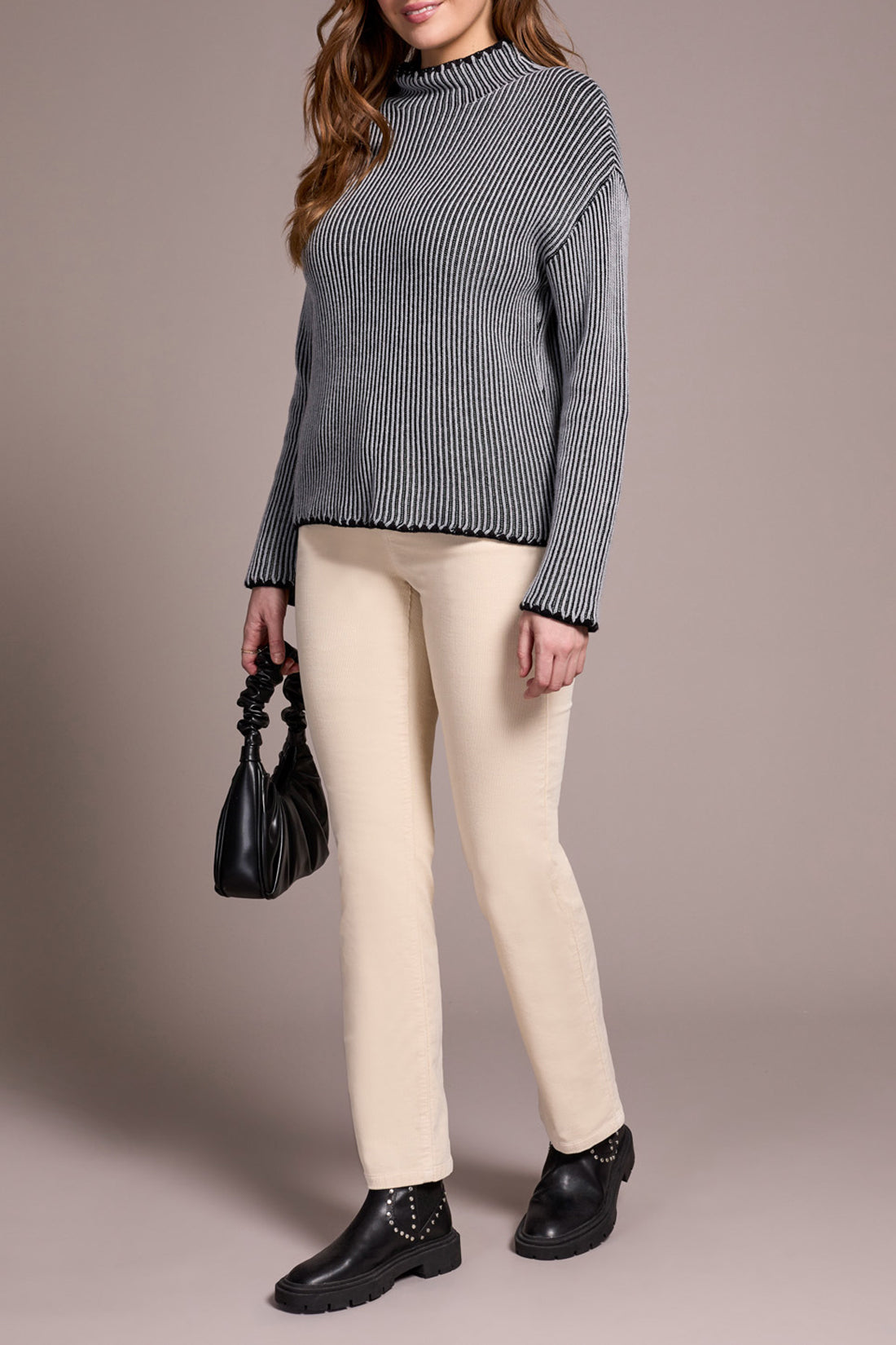 Mock Neck Cotton Pullover