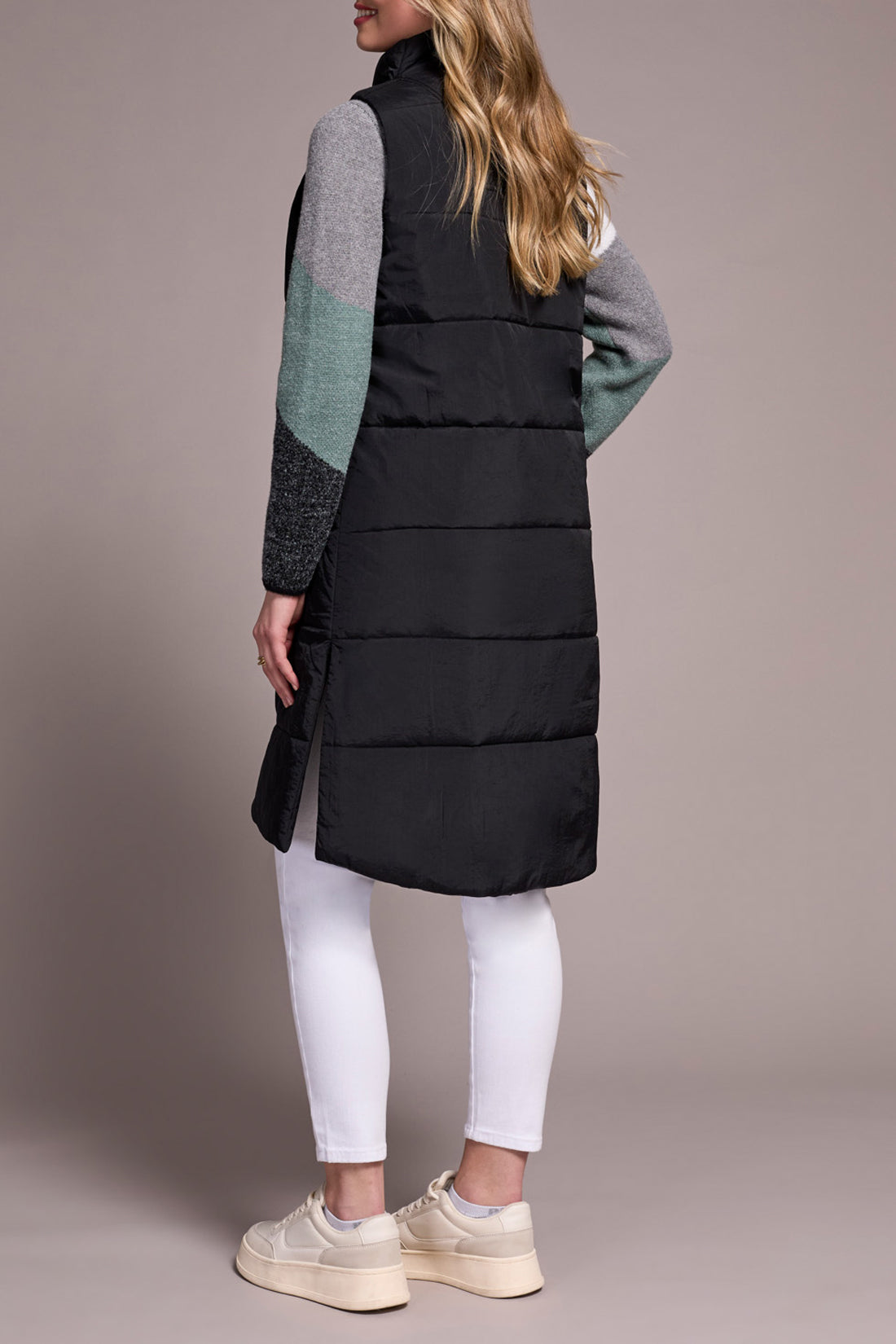 Puffer Zip Front Long Vest