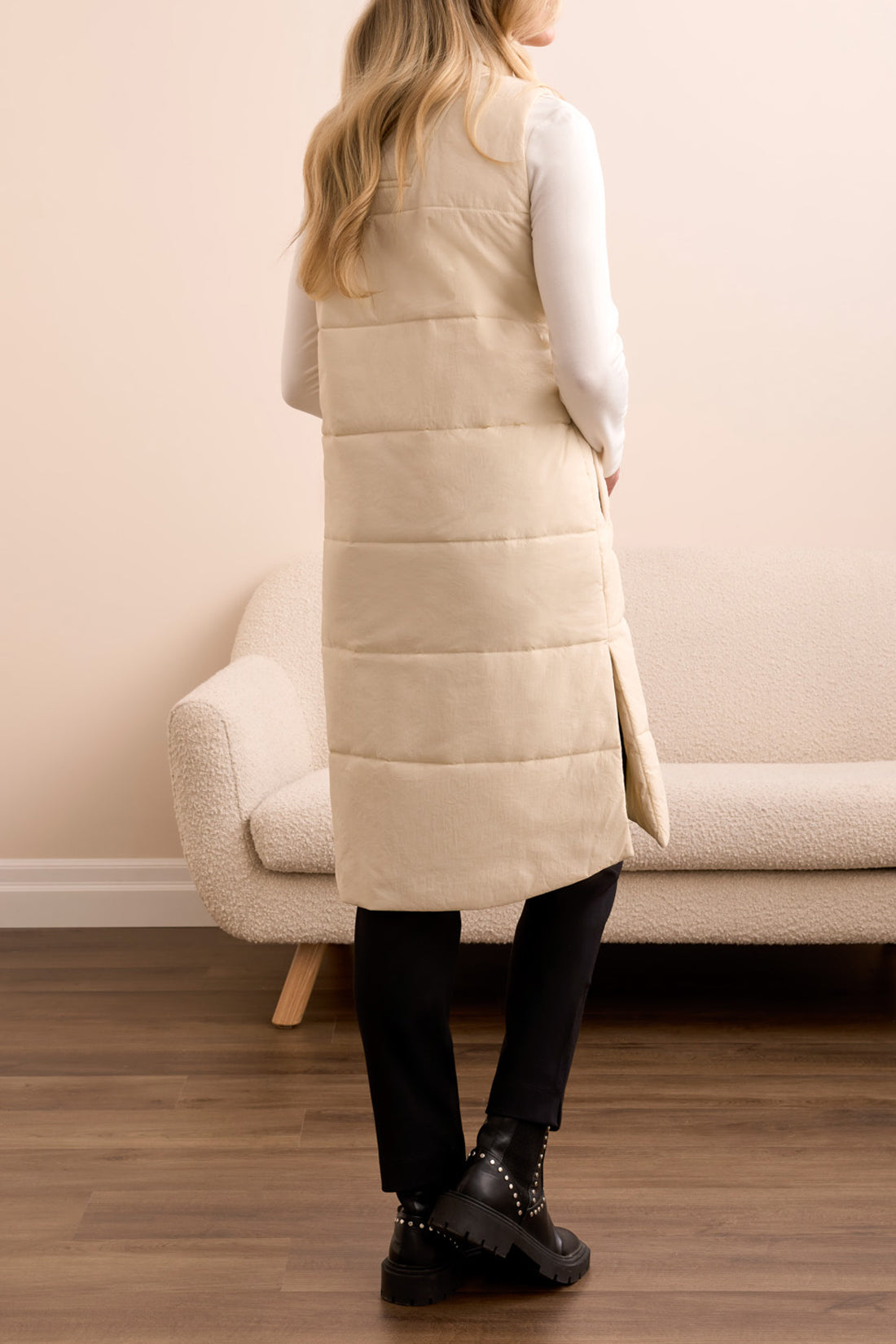 Puffer Zip Front Long Vest