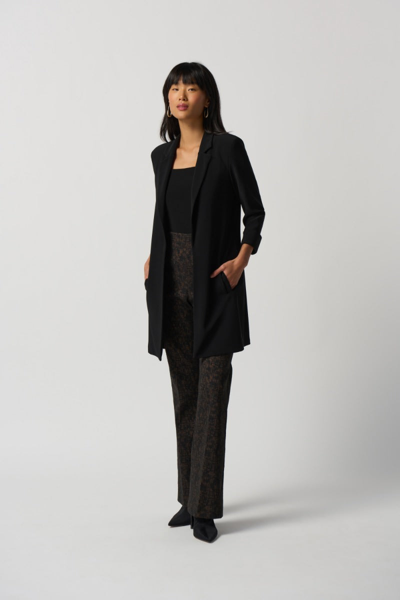 Cuffed 3/4 Sleeve Long Blazer