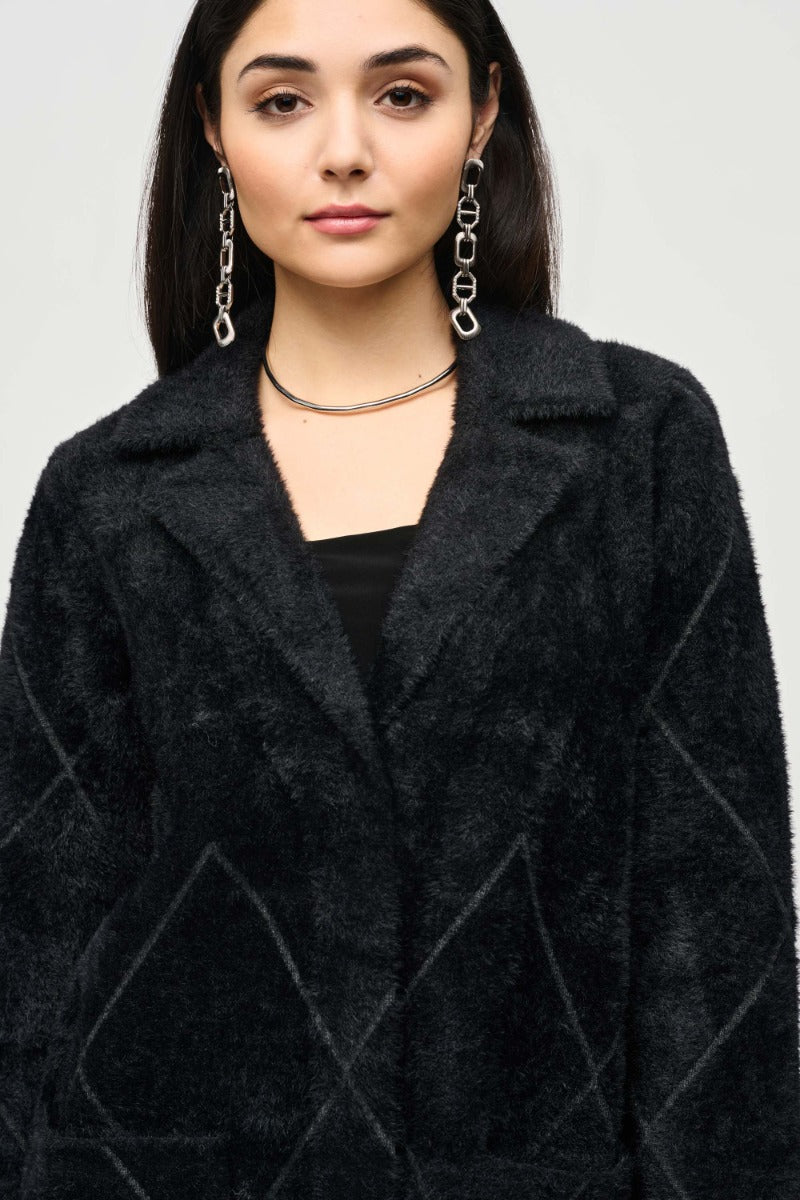 Notch Collar Knit Coat