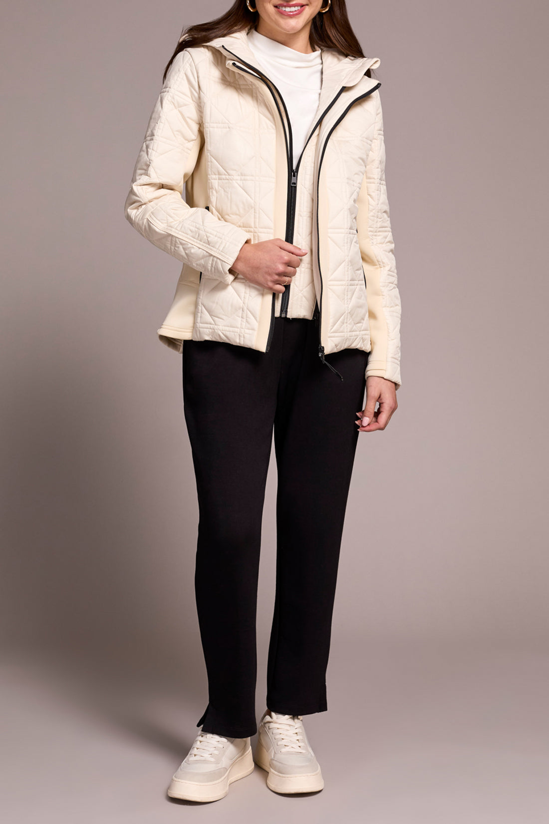 Puffer Hooded Zip Front Jacket