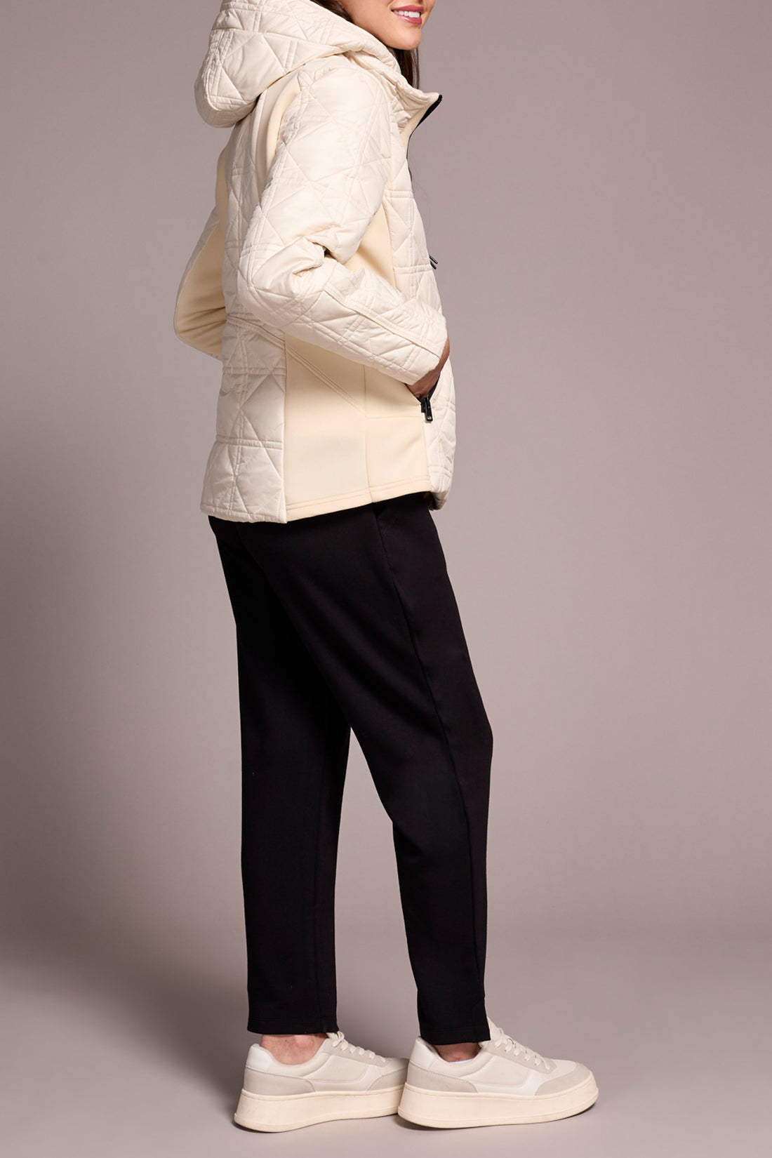 Puffer Hooded Zip Front Jacket