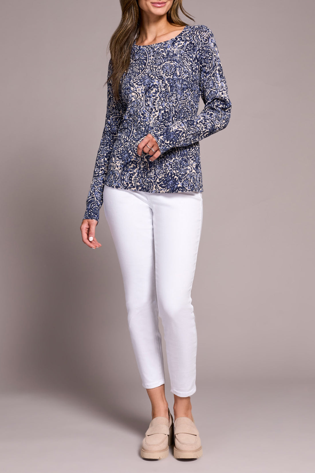 Floral Print Cotton Pullover