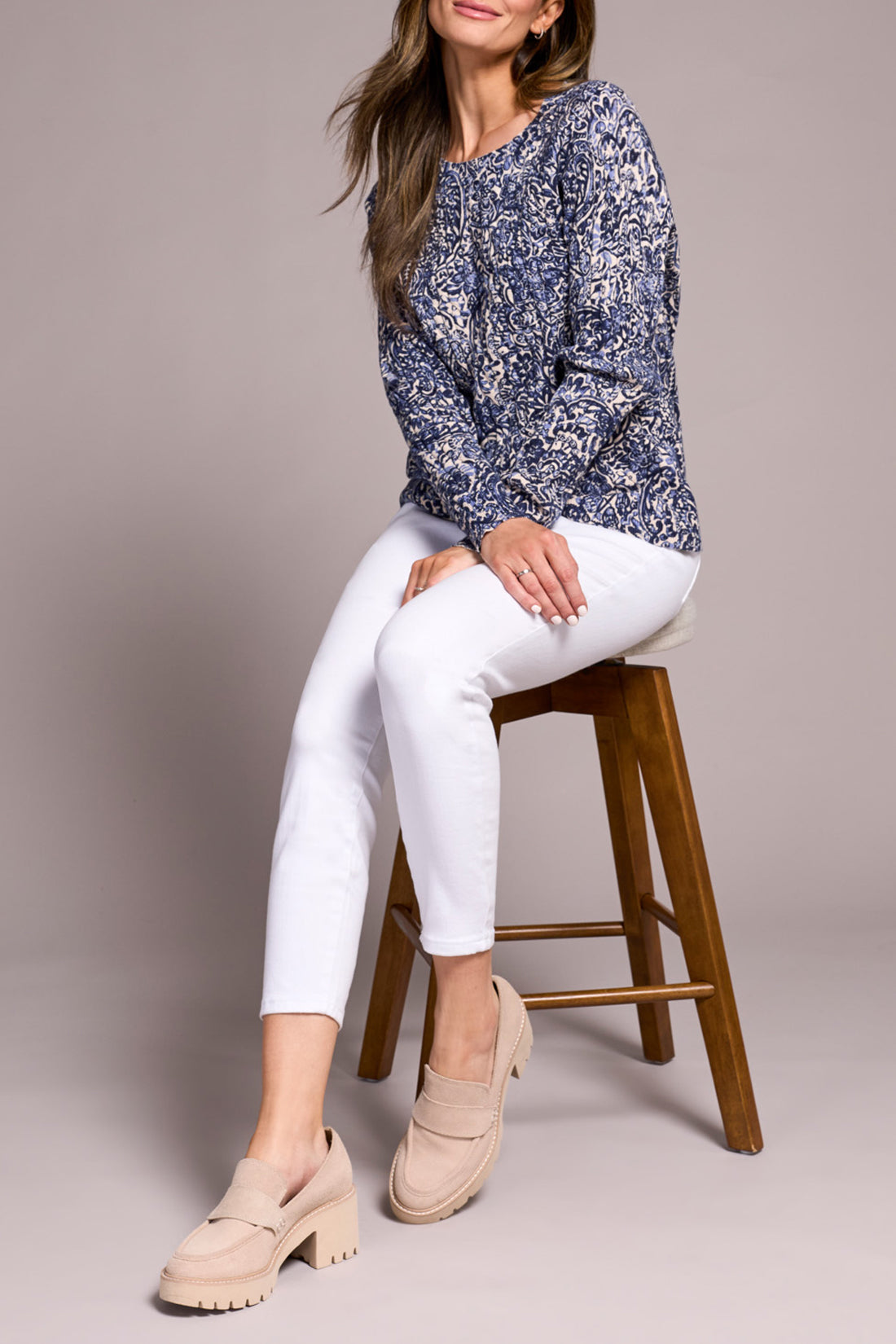 Floral Print Cotton Pullover