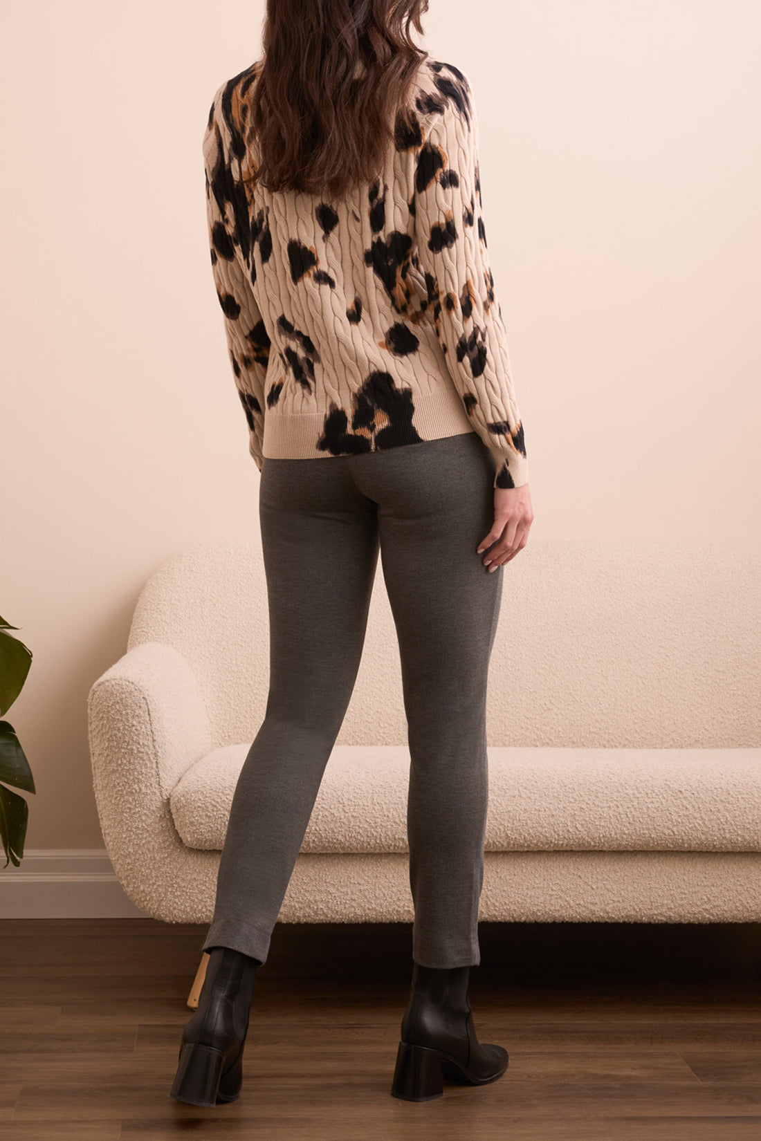 Abstract Print Cotton Pullover