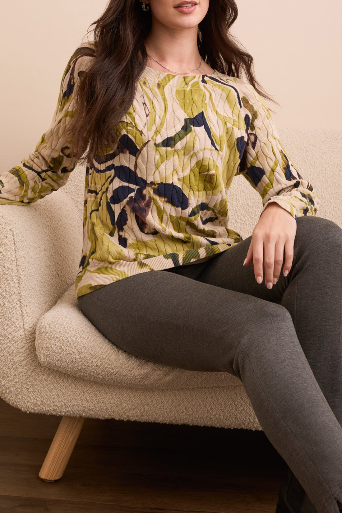 Abstract Print Cotton Pullover