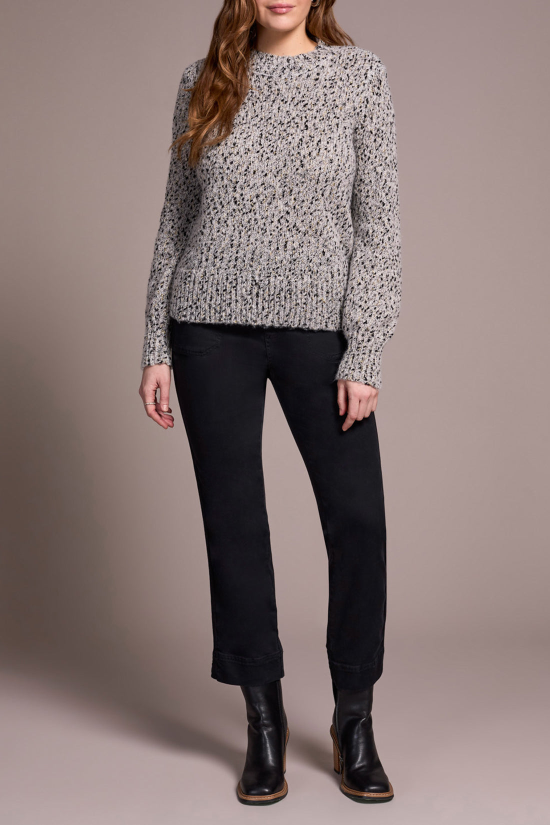 Shaker Knit 2 Tone Pullover