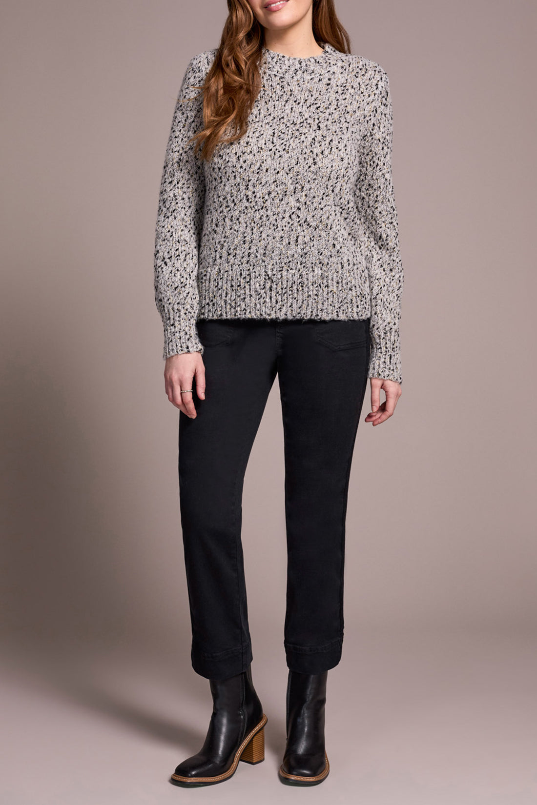 Shaker Knit 2 Tone Pullover