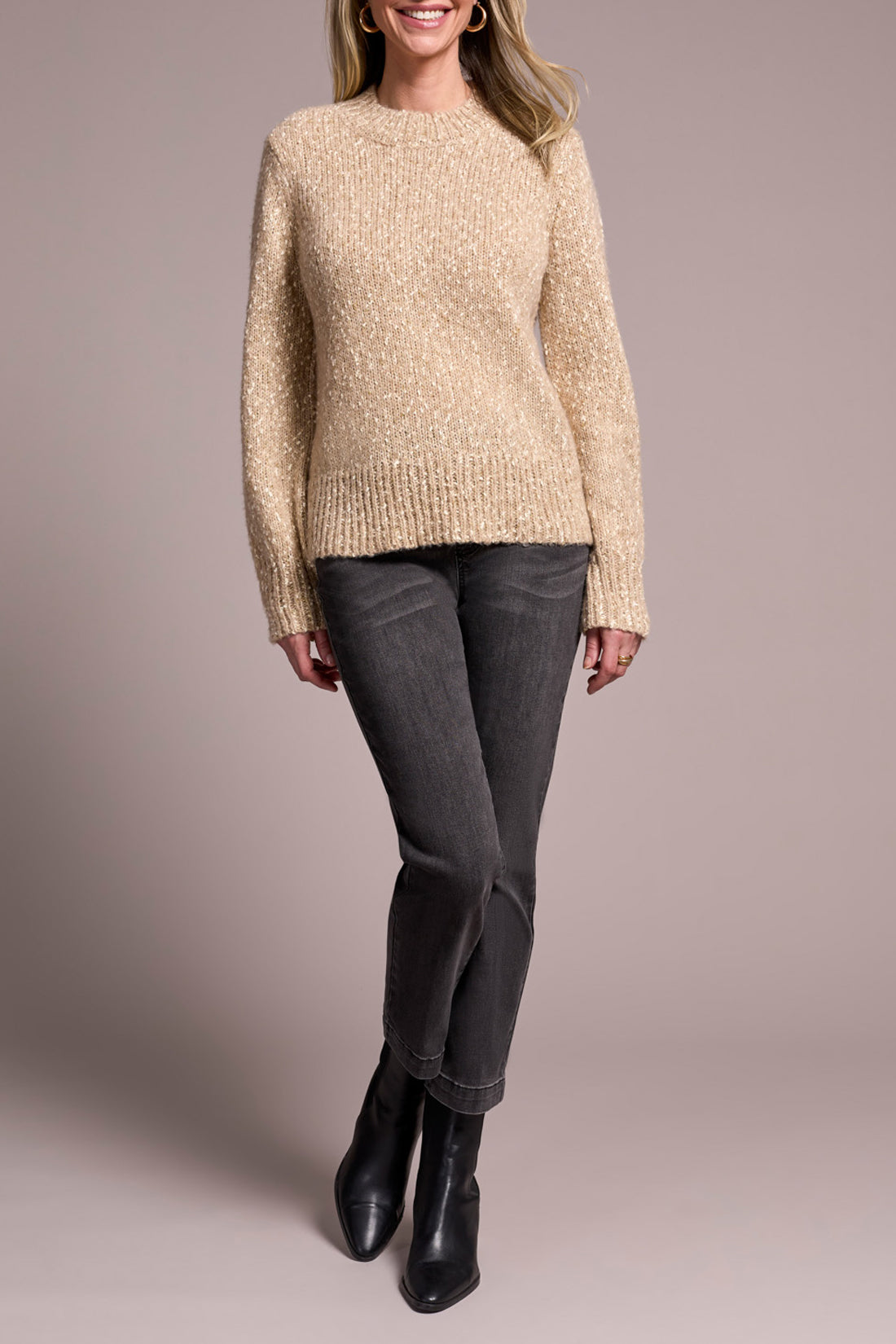 Shaker Knit 2 Tone Pullover