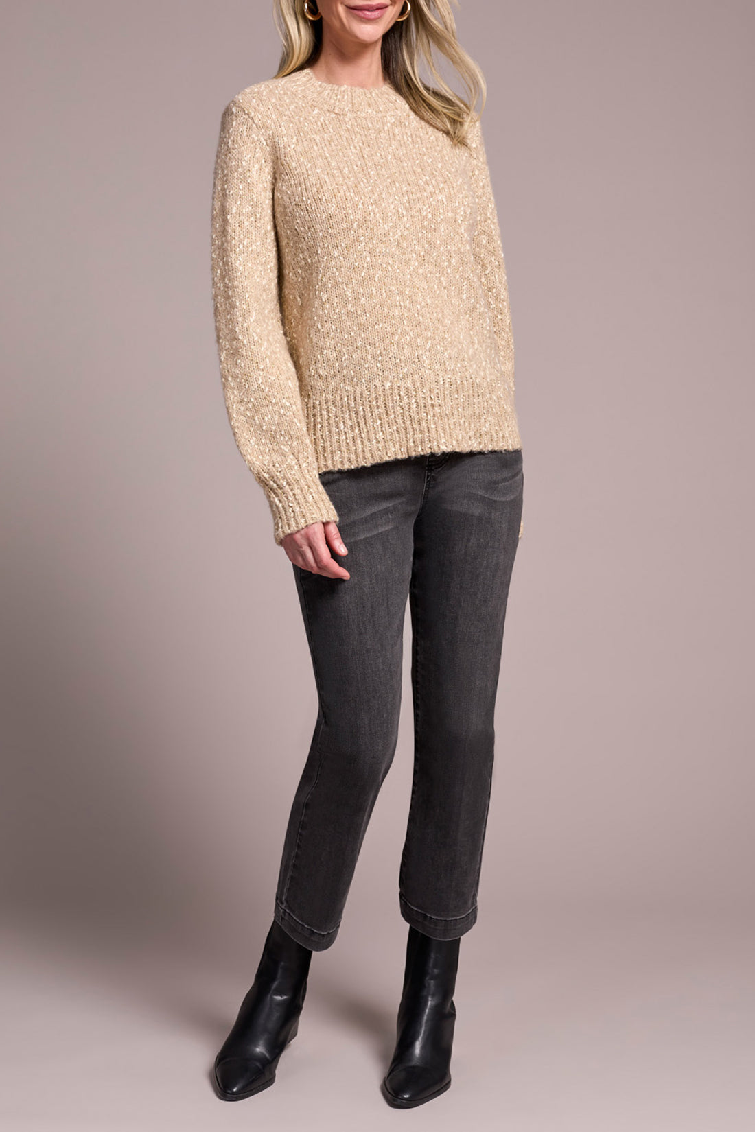 Shaker Knit 2 Tone Pullover