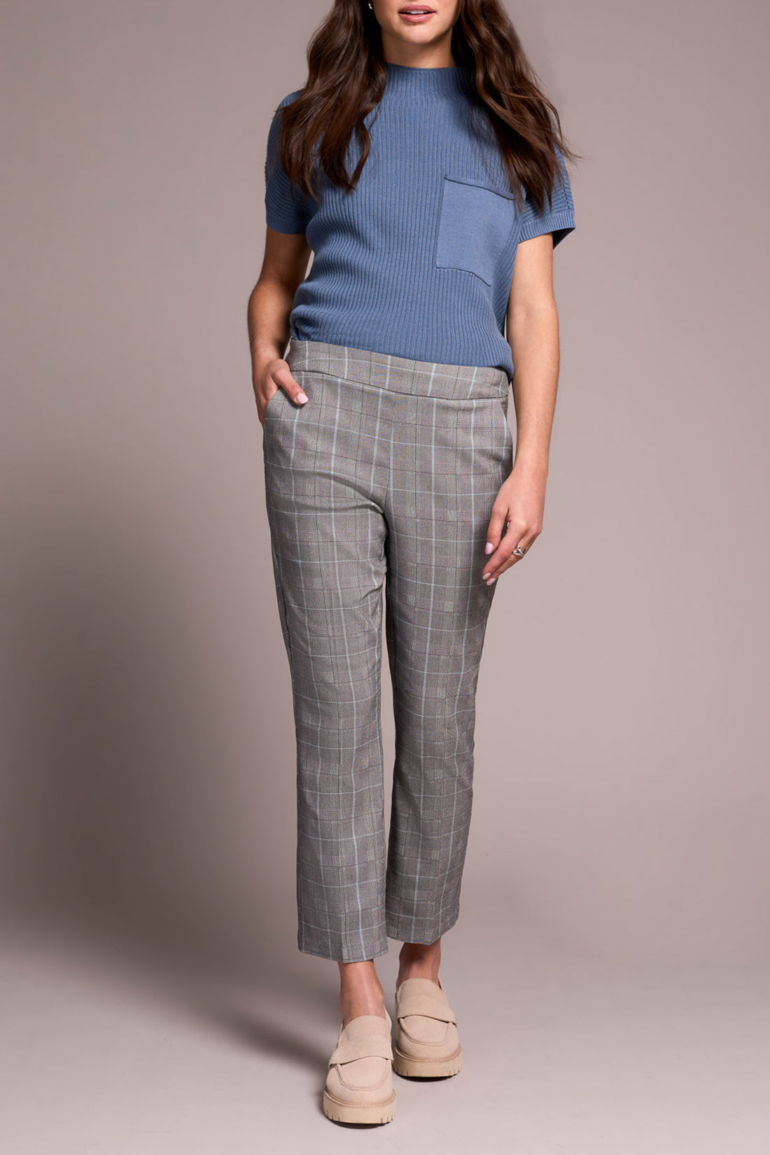 Plaid Print Crop Pant