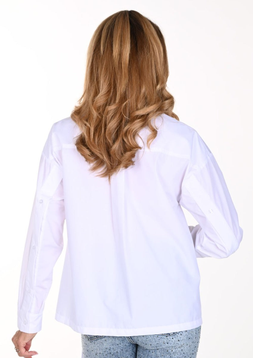 High-Low Drawstring Hem Shirt