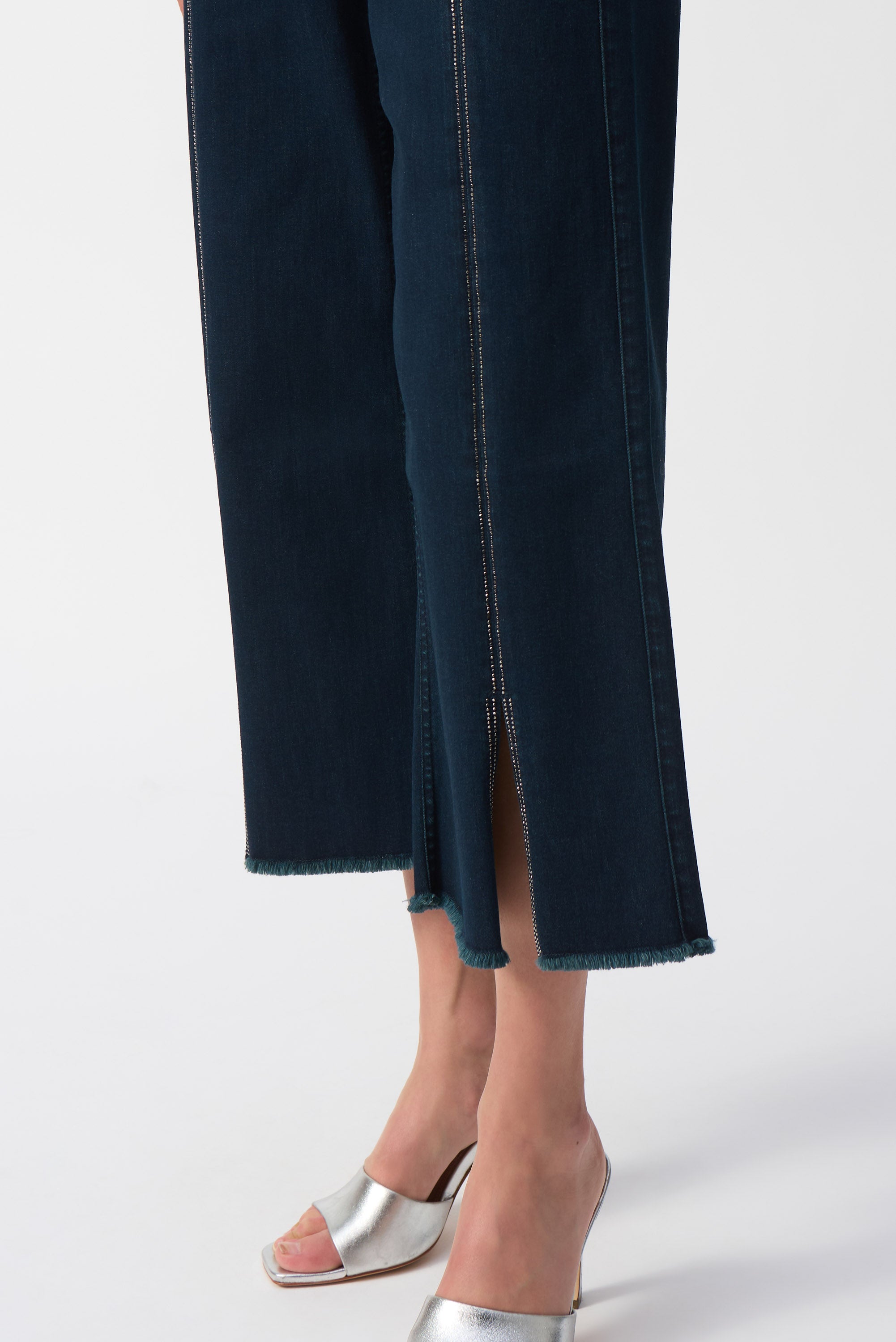 Stud Trim Denim Culotte