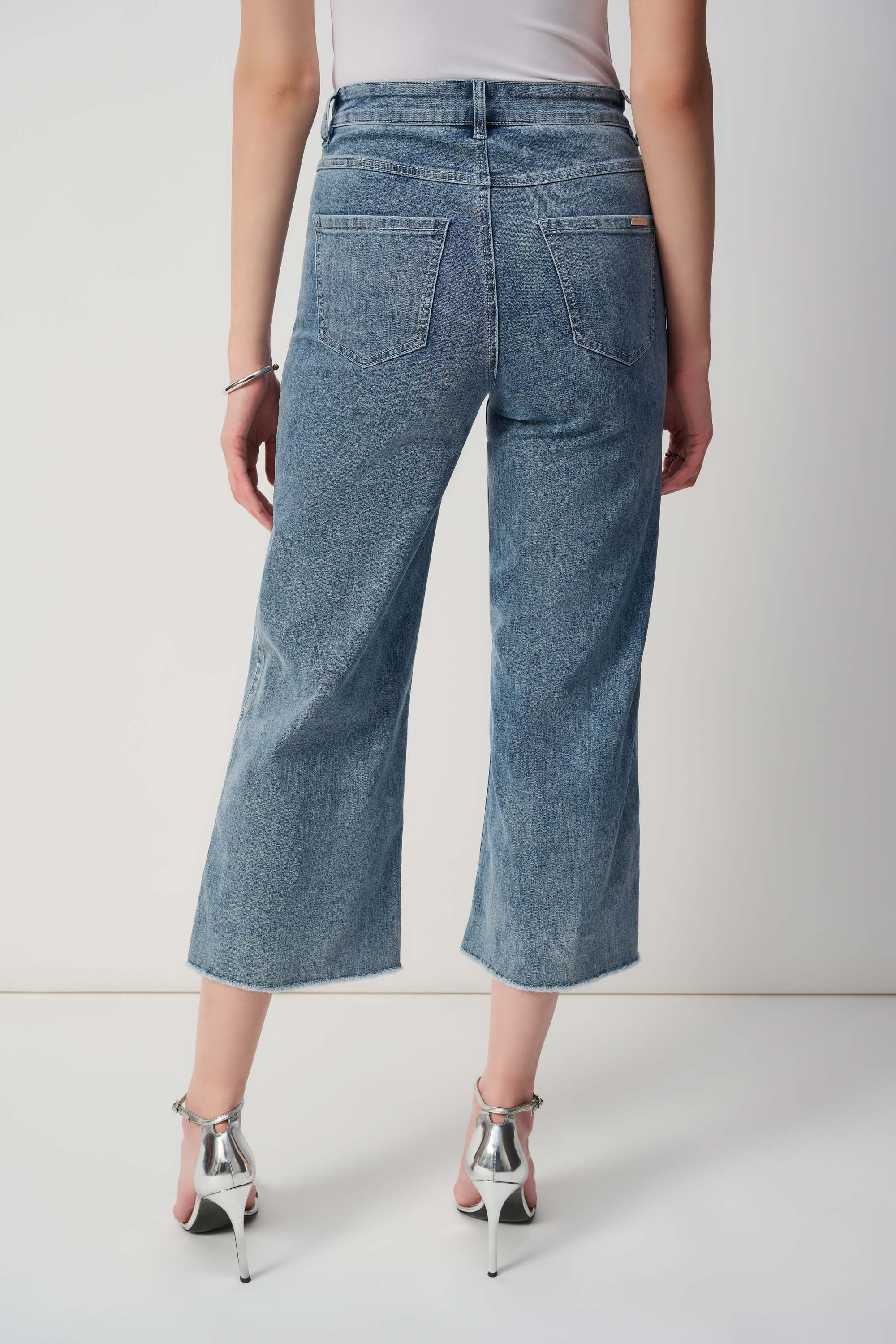 Stud Trim Denim Culotte