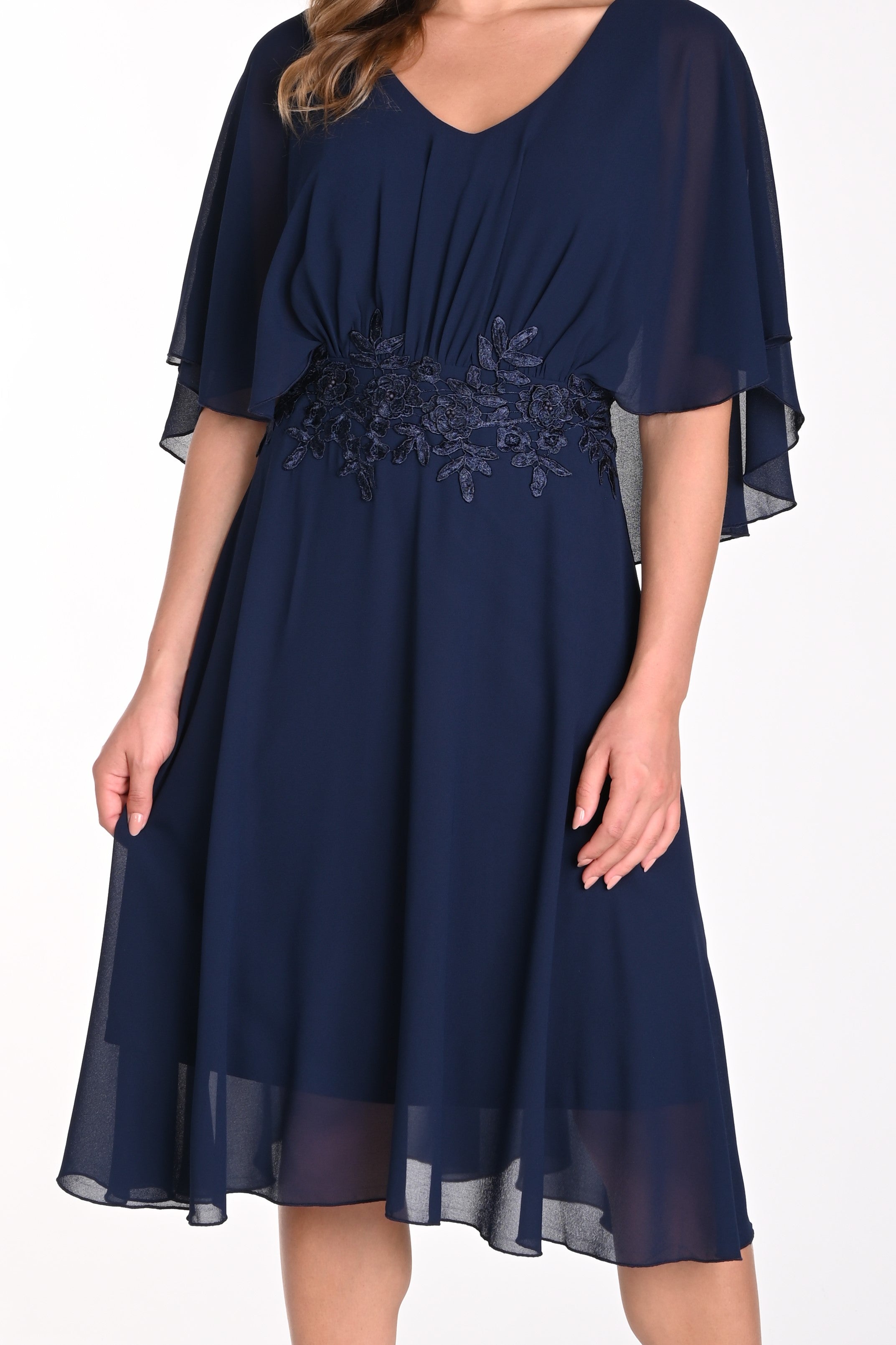 Lace Applique Chiffon Dress