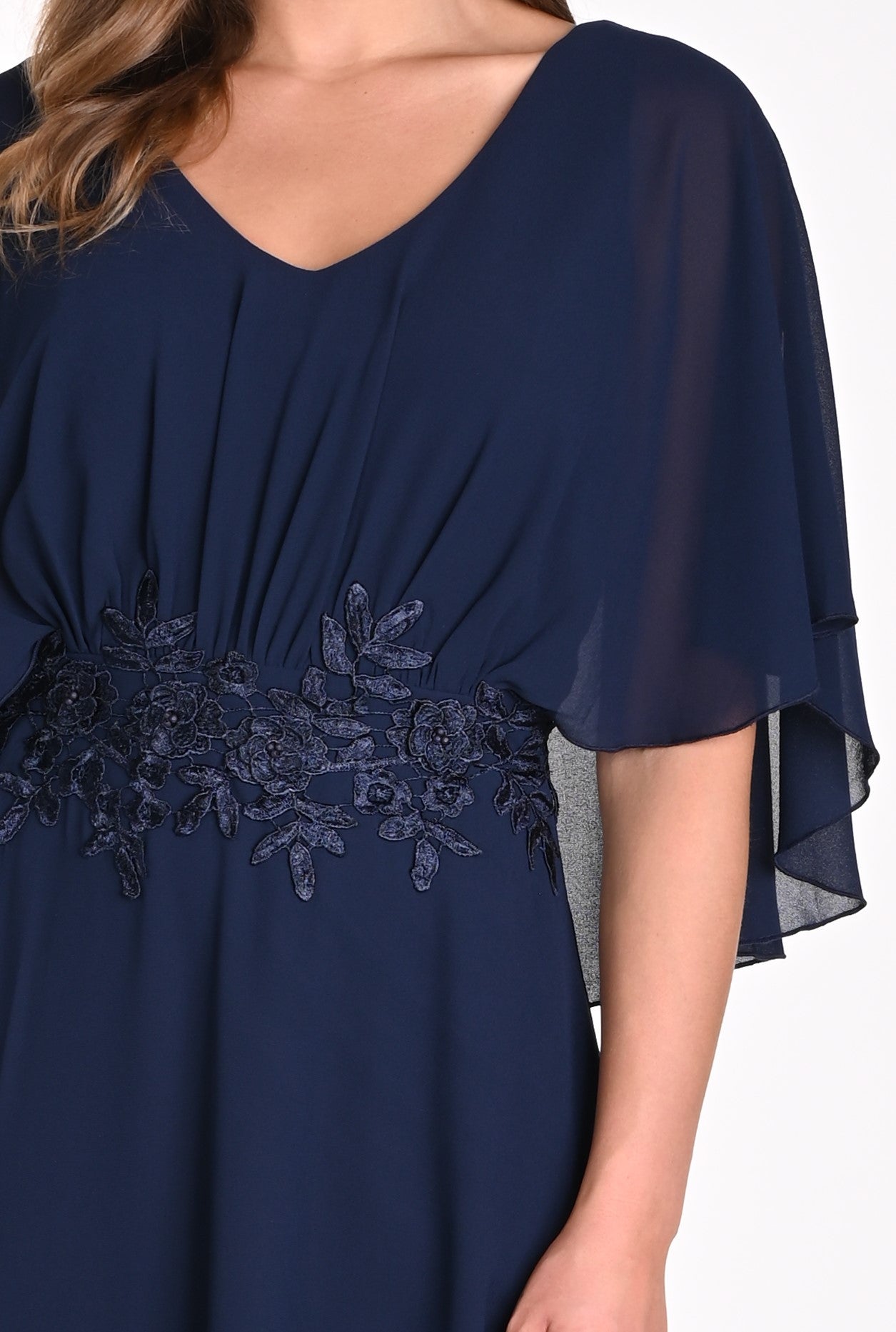 Lace Applique Chiffon Dress